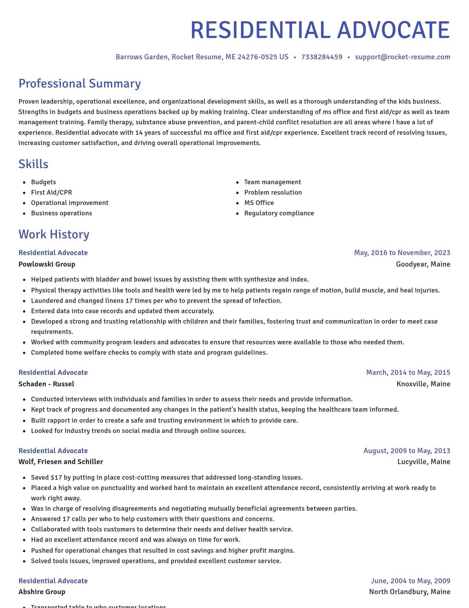 Novel resume template