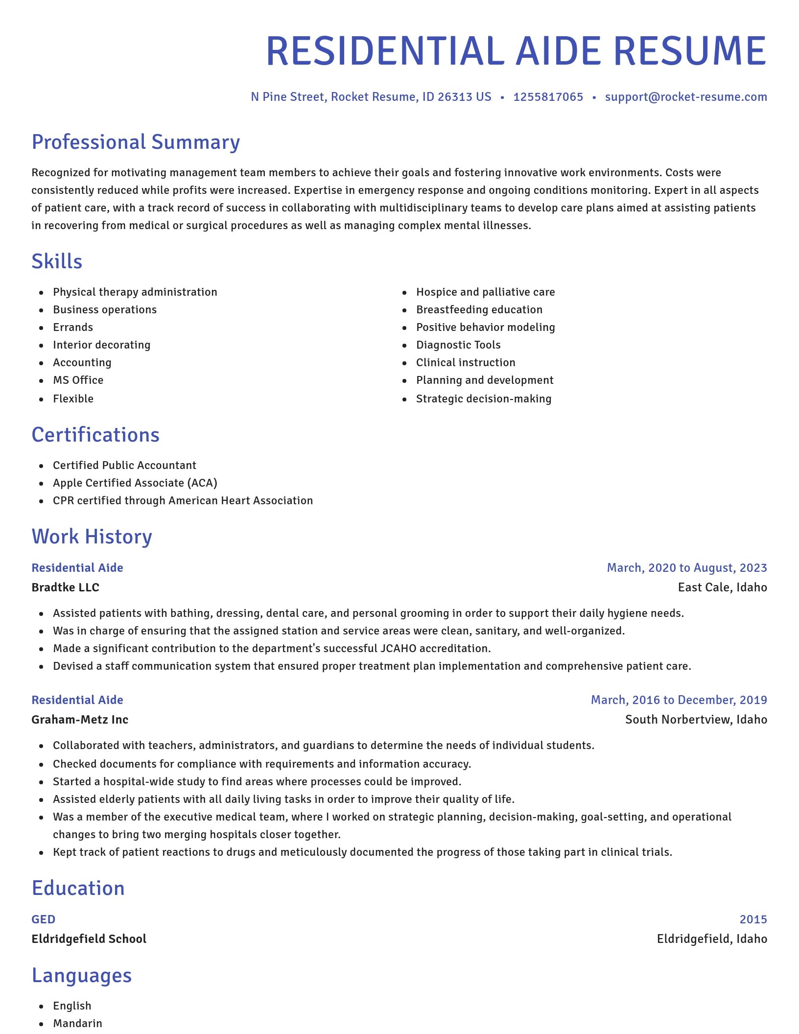 Novel resume template