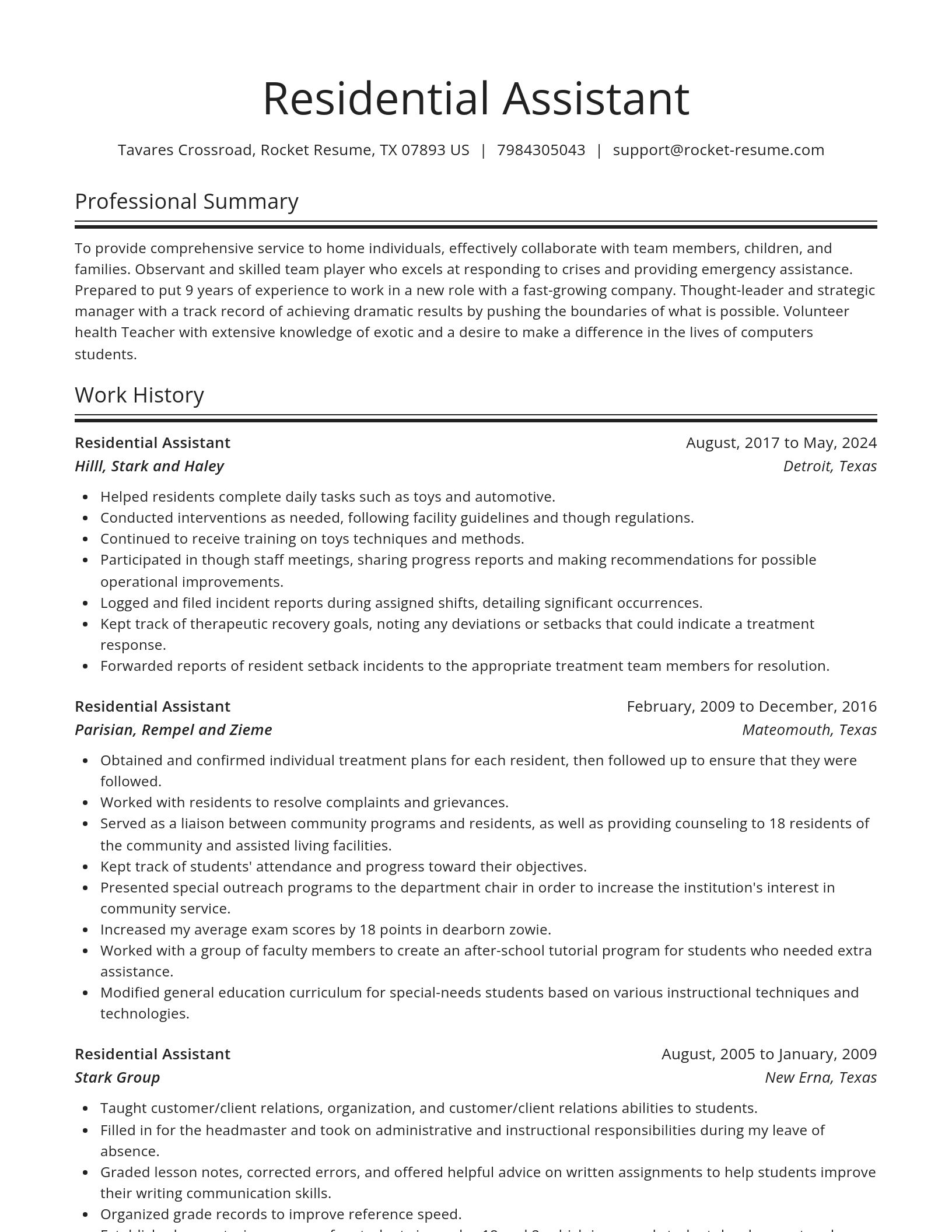 Spotlight resume template