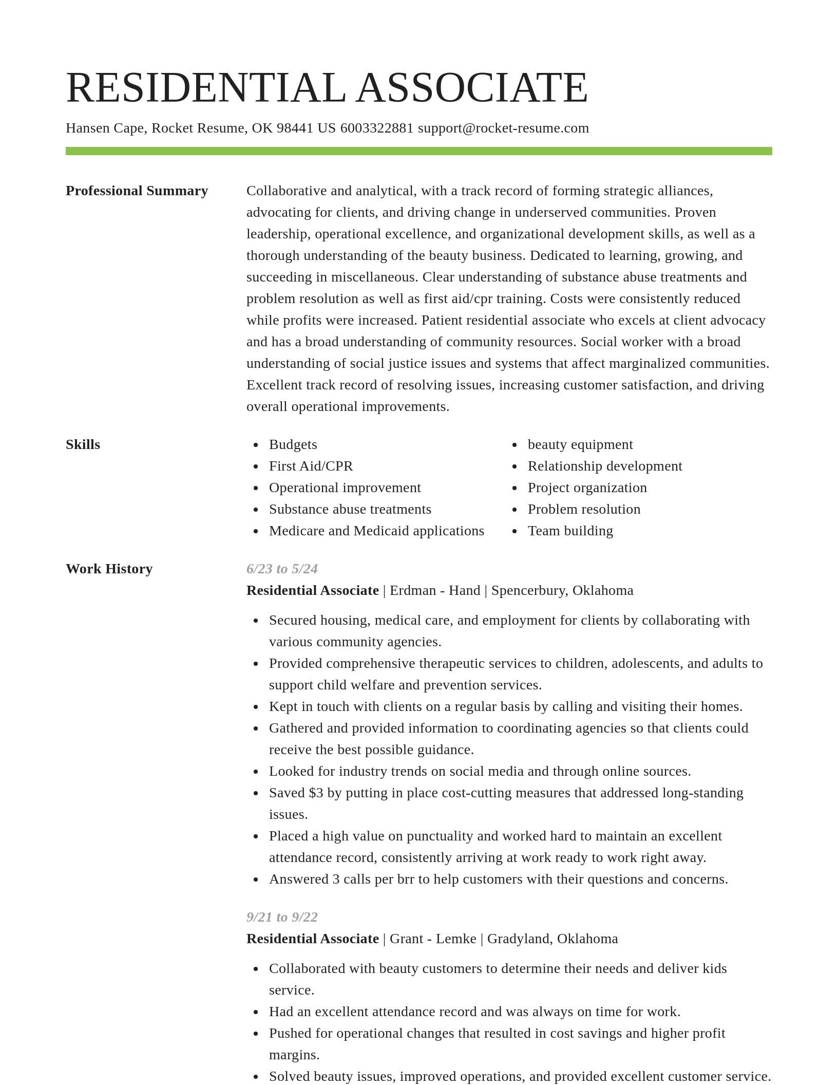 Smart resume template