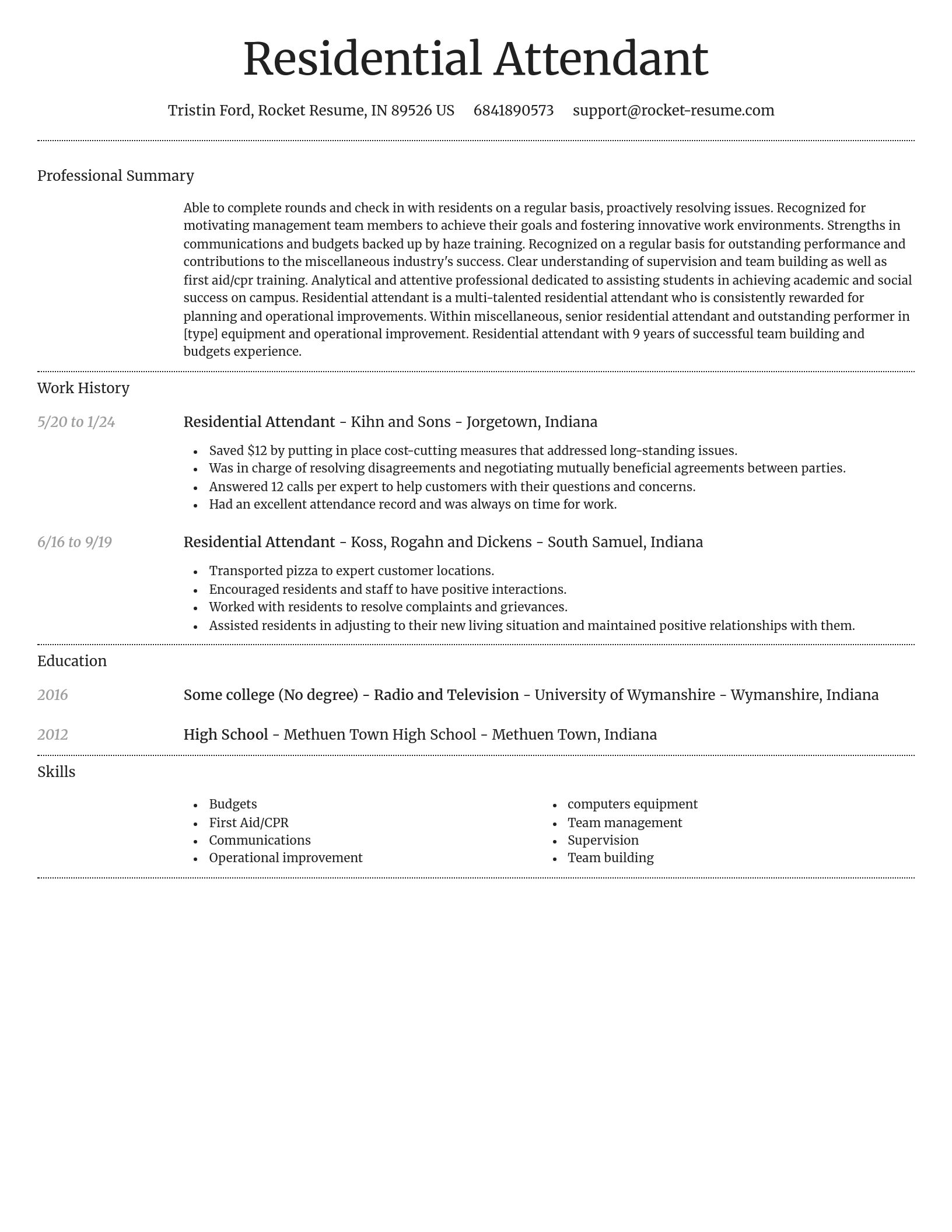 Dignified resume template
