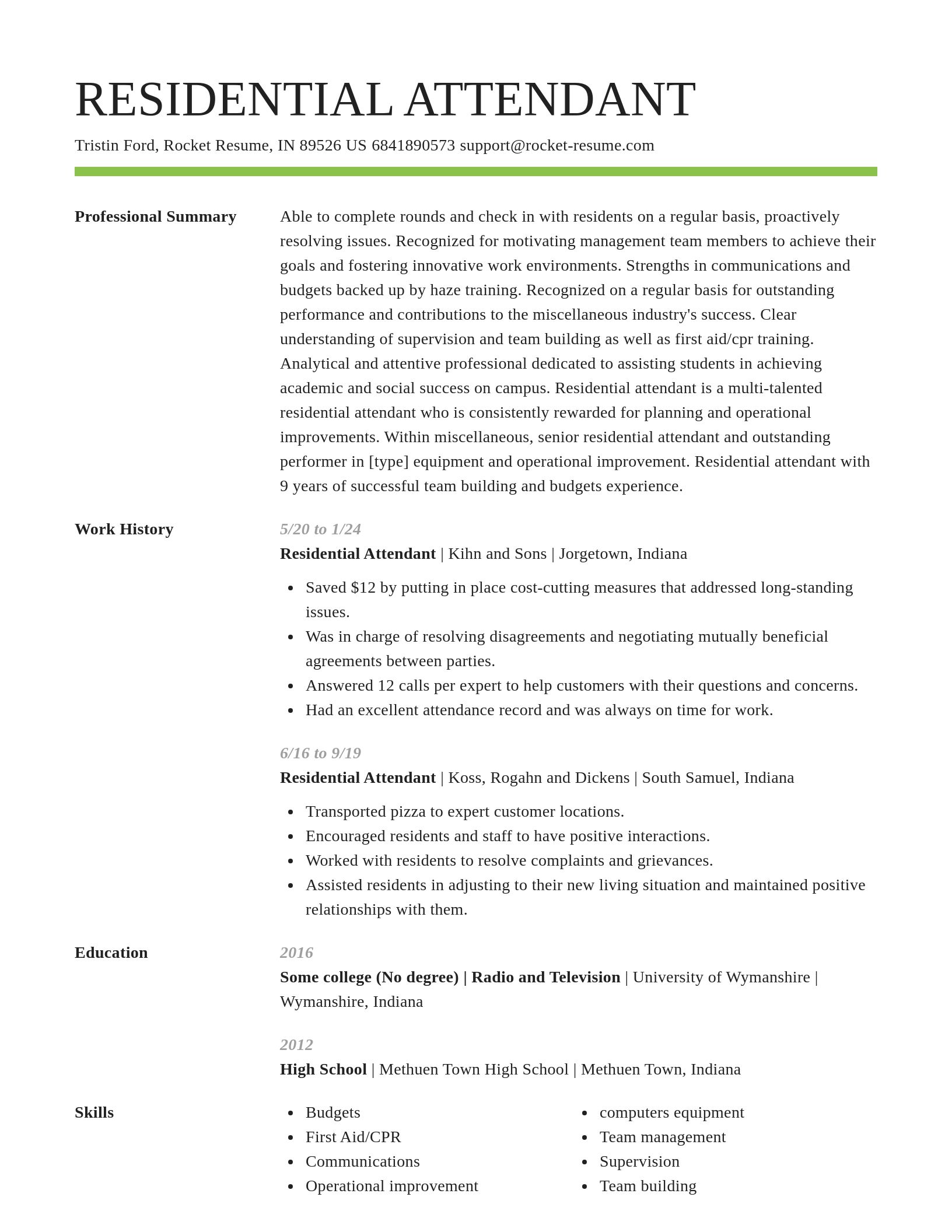 Smart resume template