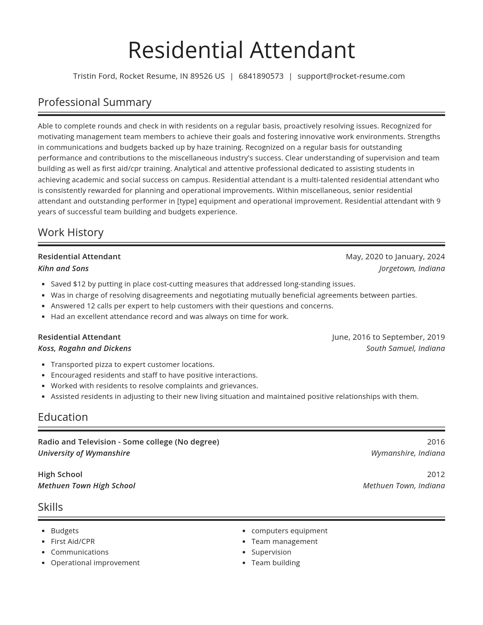 Spotlight resume template