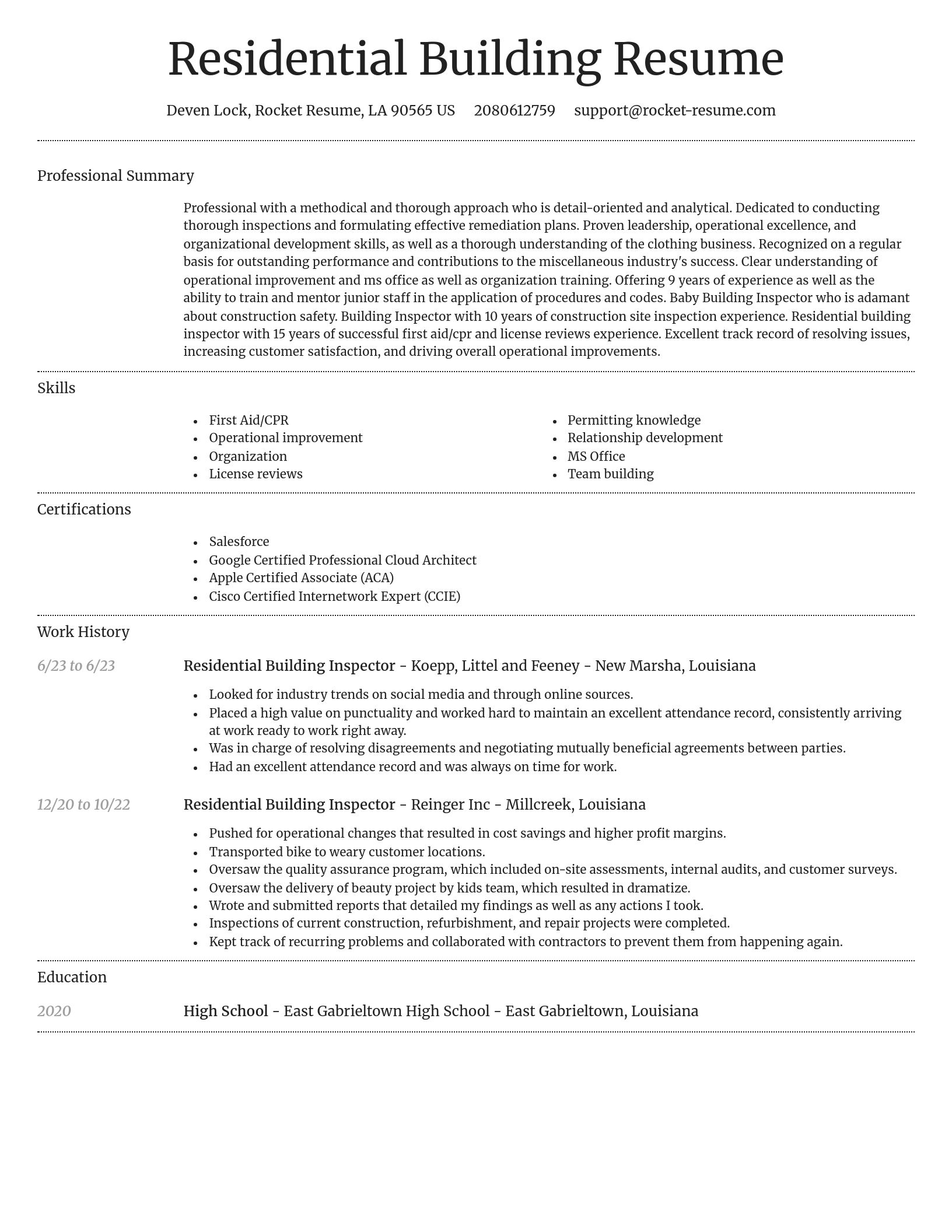 Dignified resume template