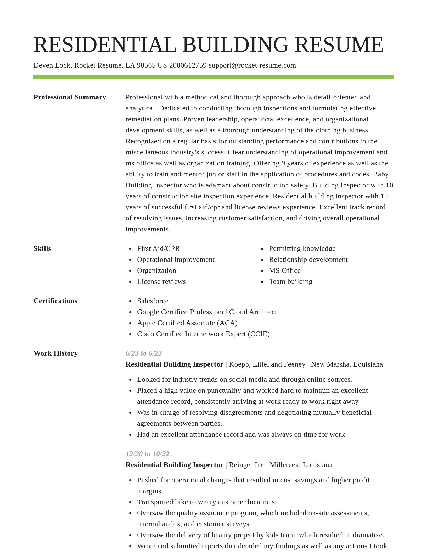 Smart resume template
