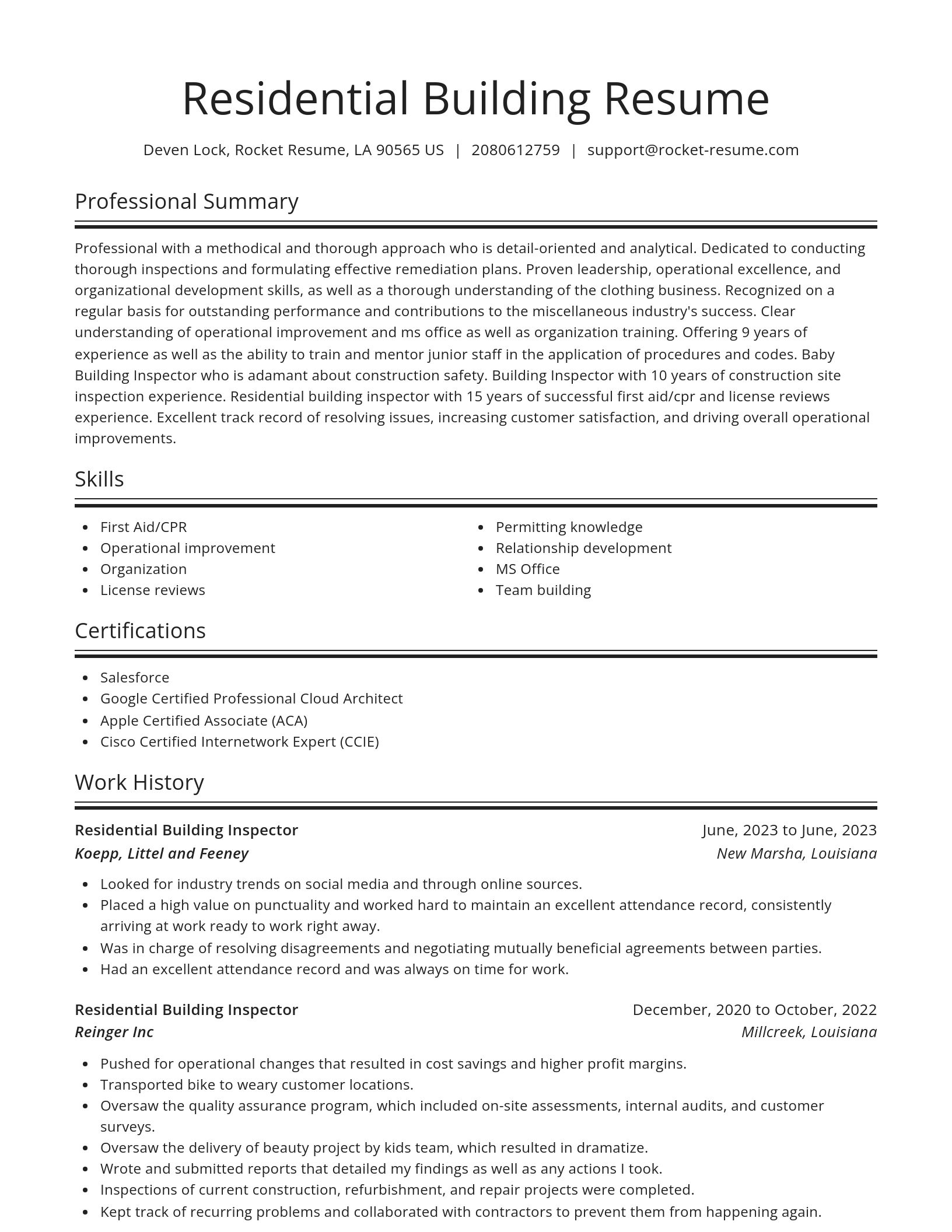 Spotlight resume template