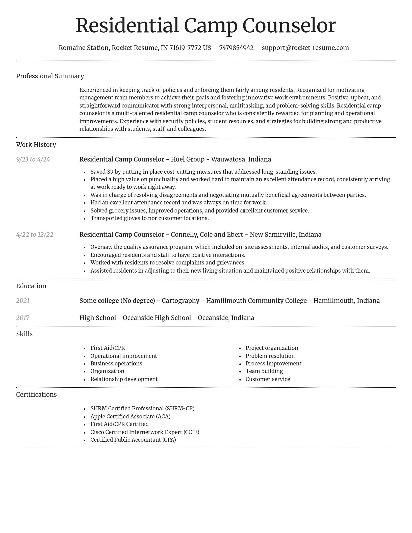 Dignified resume template