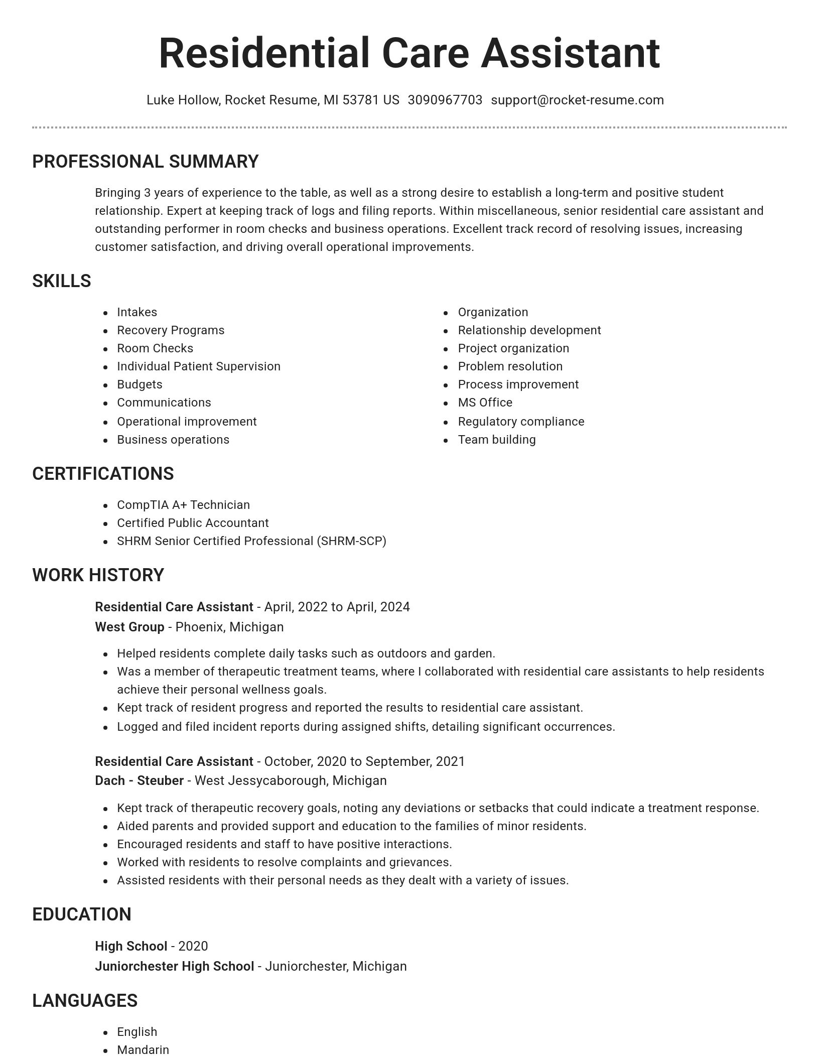 Brilliant resume template