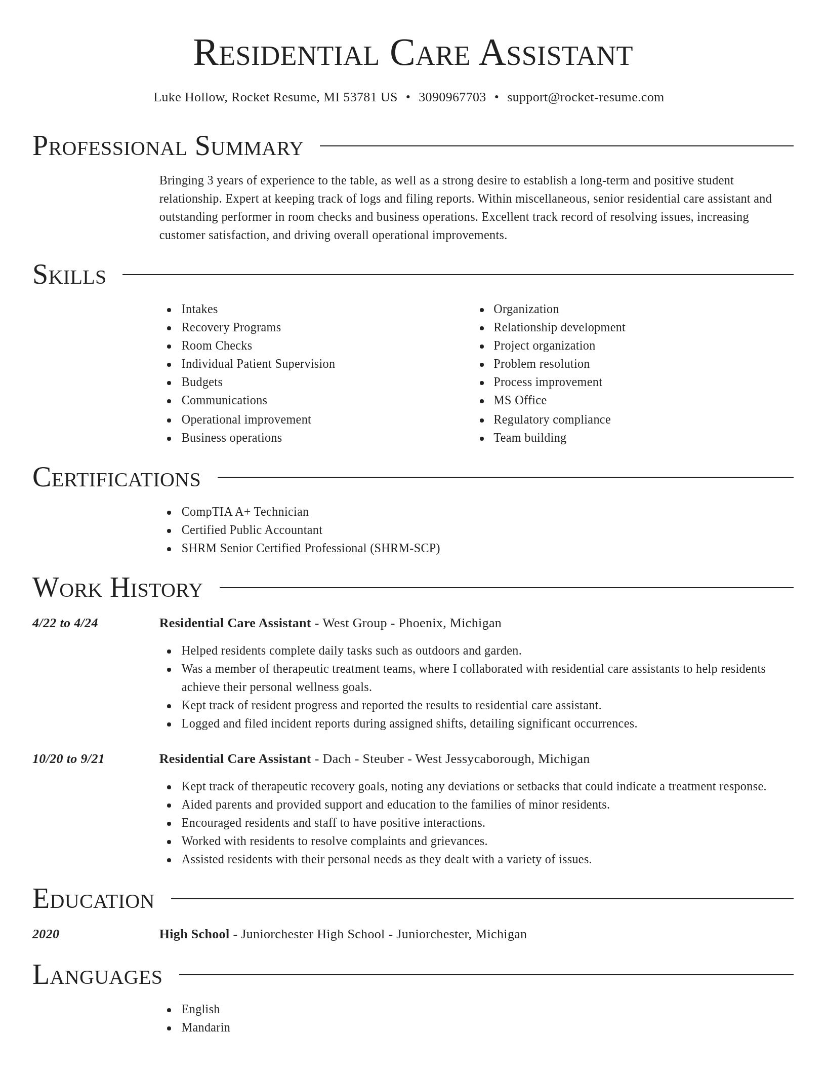 Director resume template