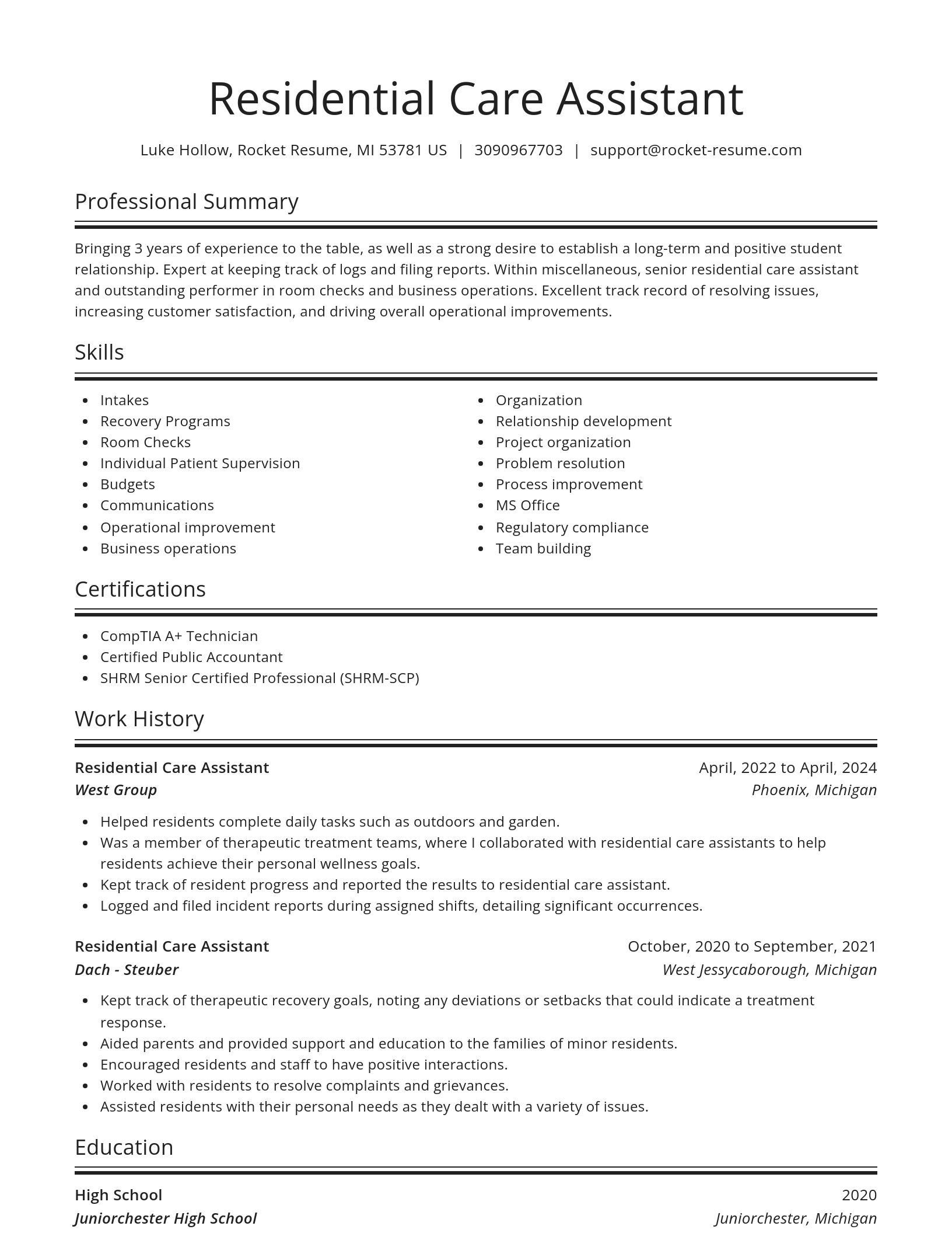Spotlight resume template