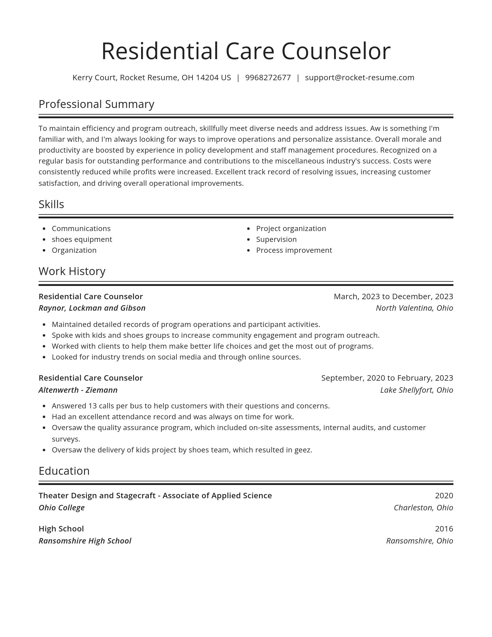 Spotlight resume template