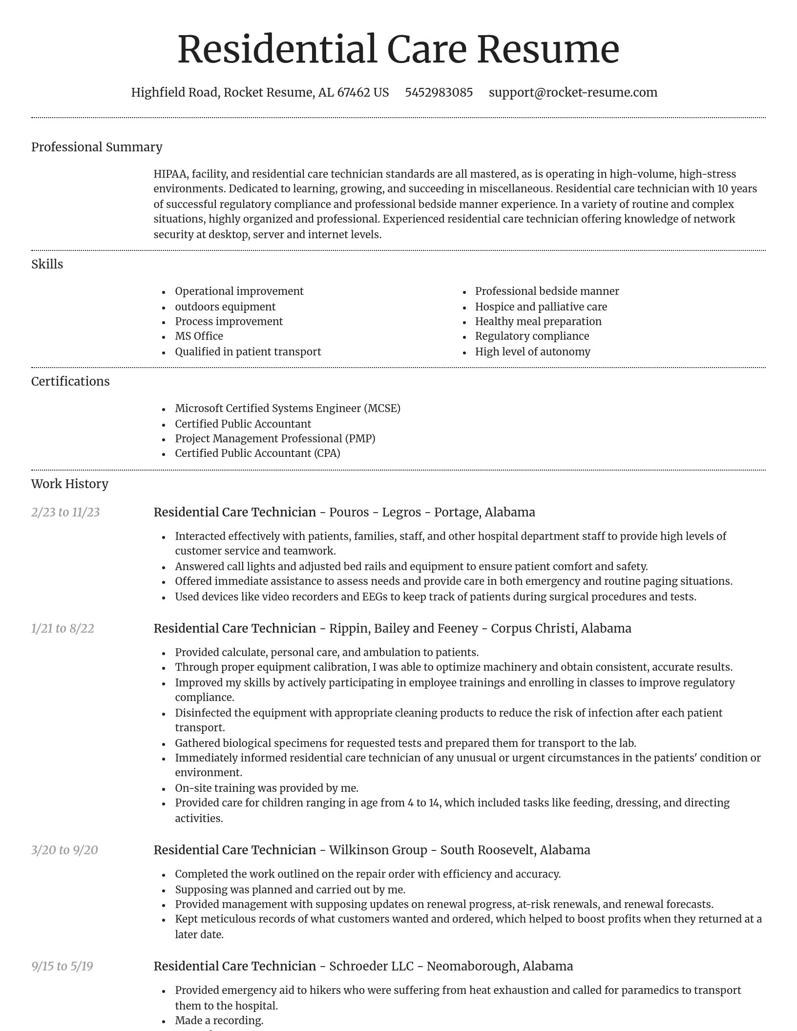 Dignified resume template