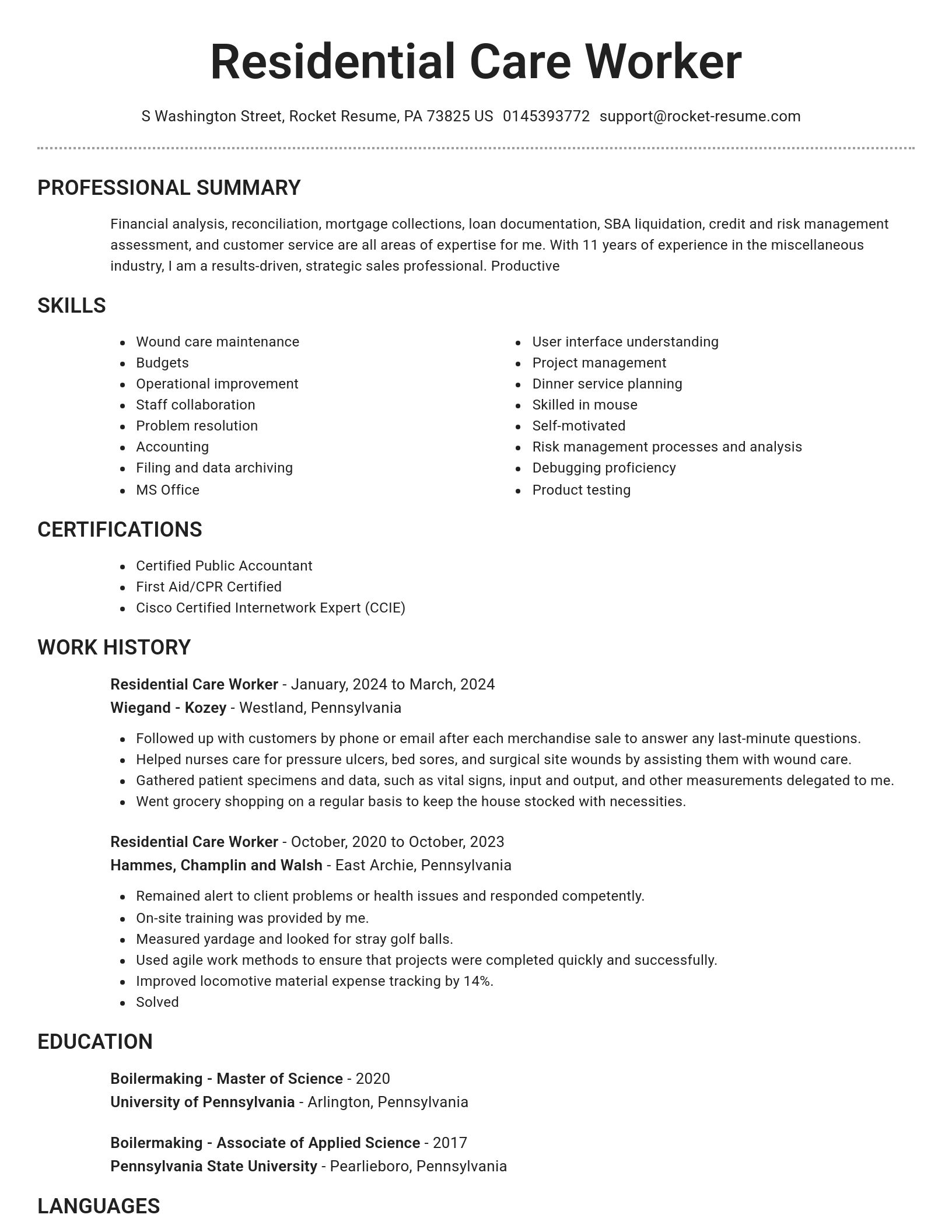 Brilliant resume template