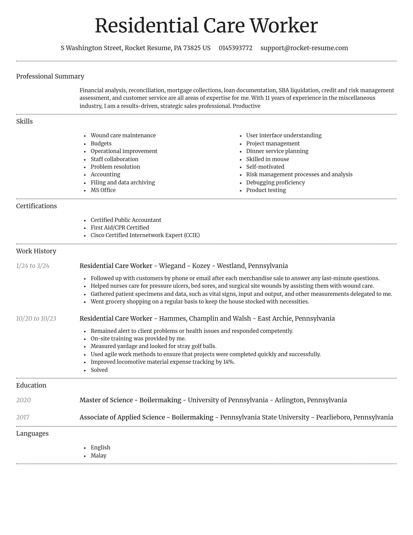 Dignified resume template