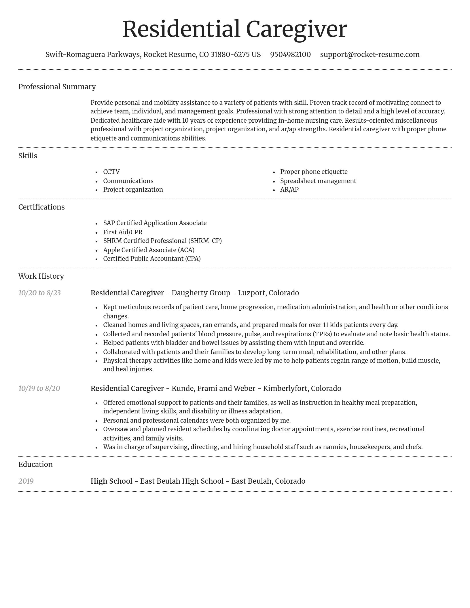 Dignified resume template