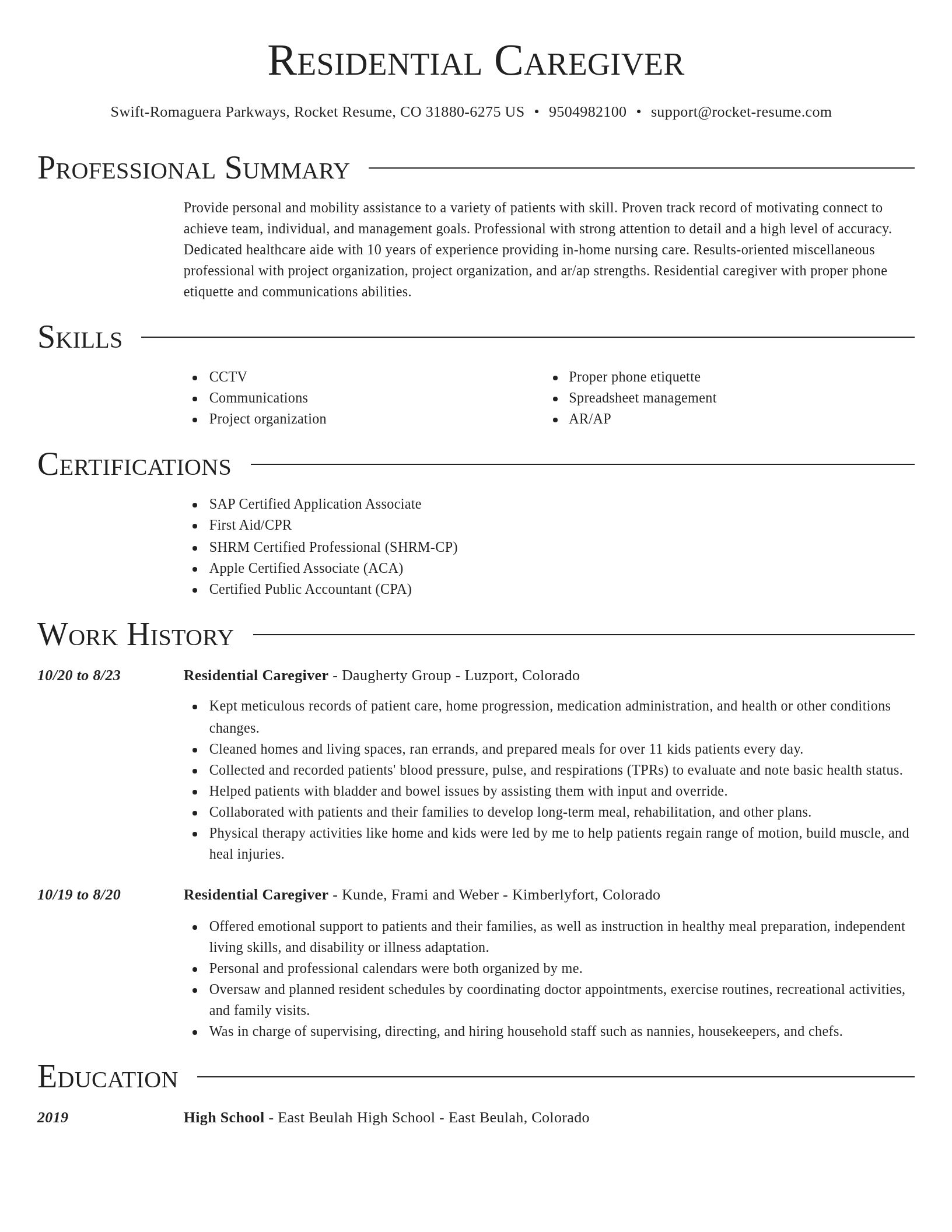 Director resume template