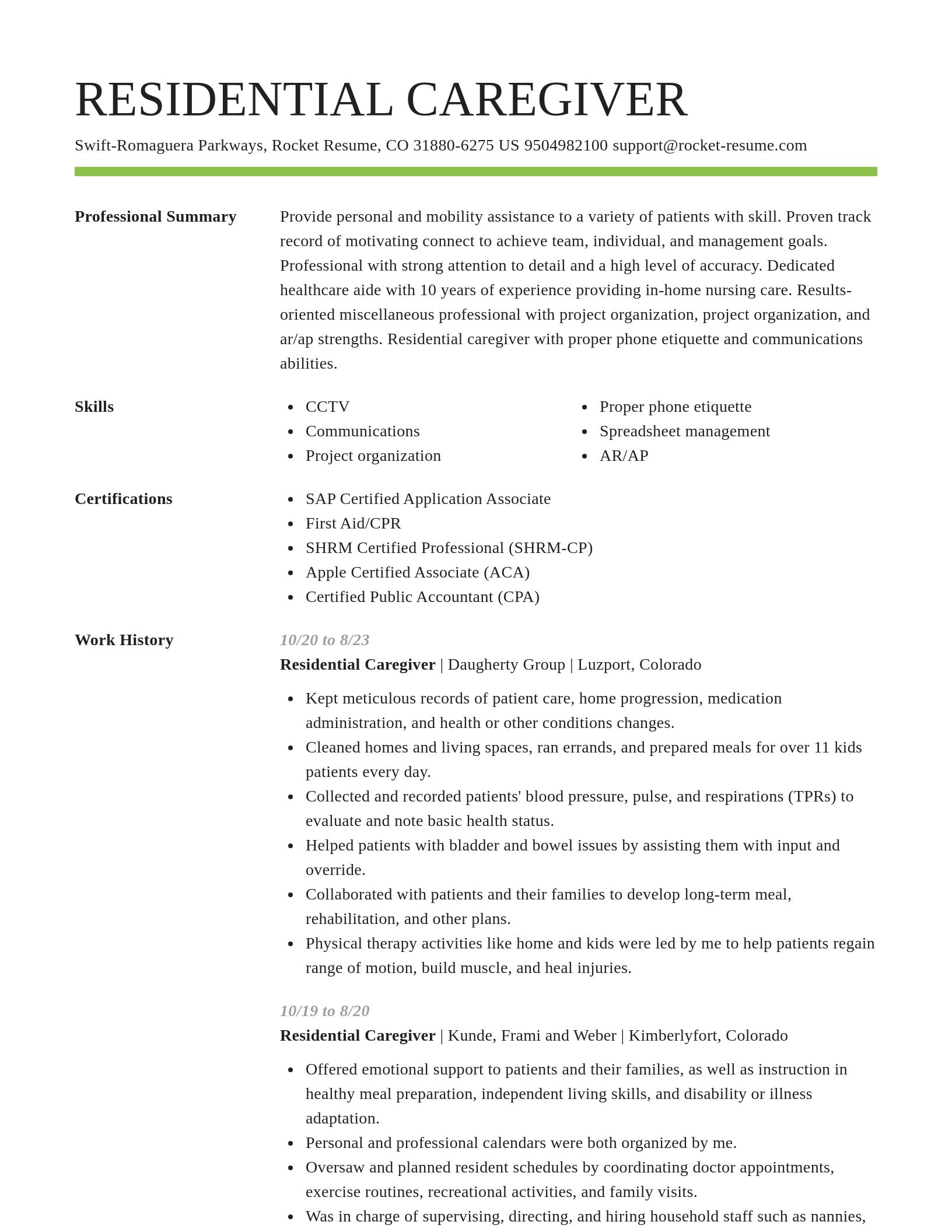 Smart resume template