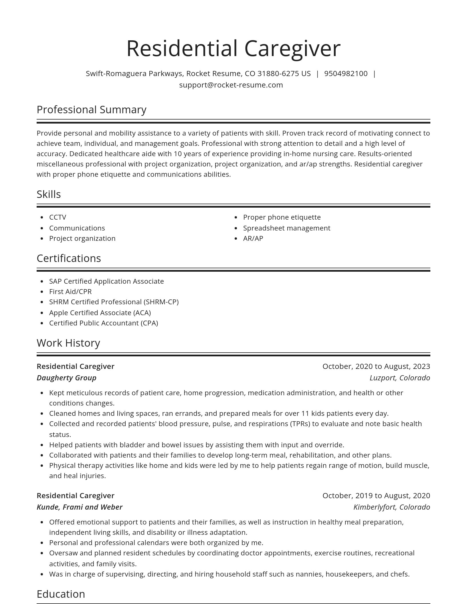 Spotlight resume template