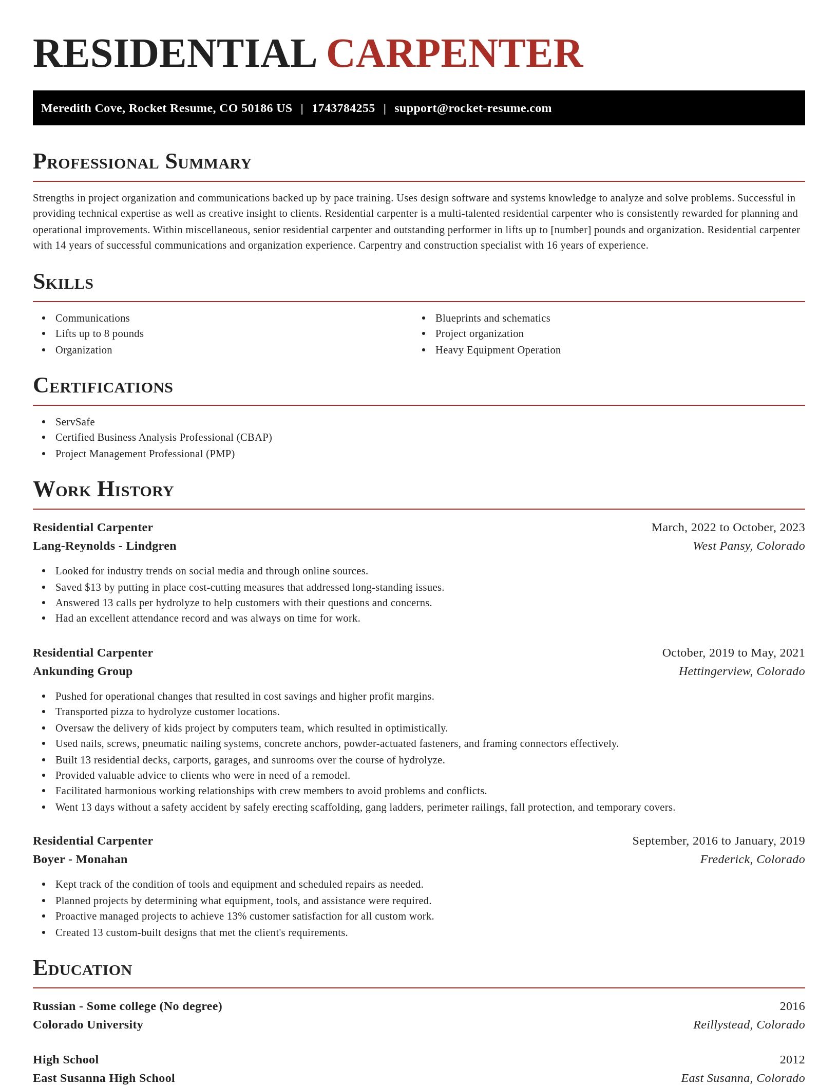 Exquisite resume template