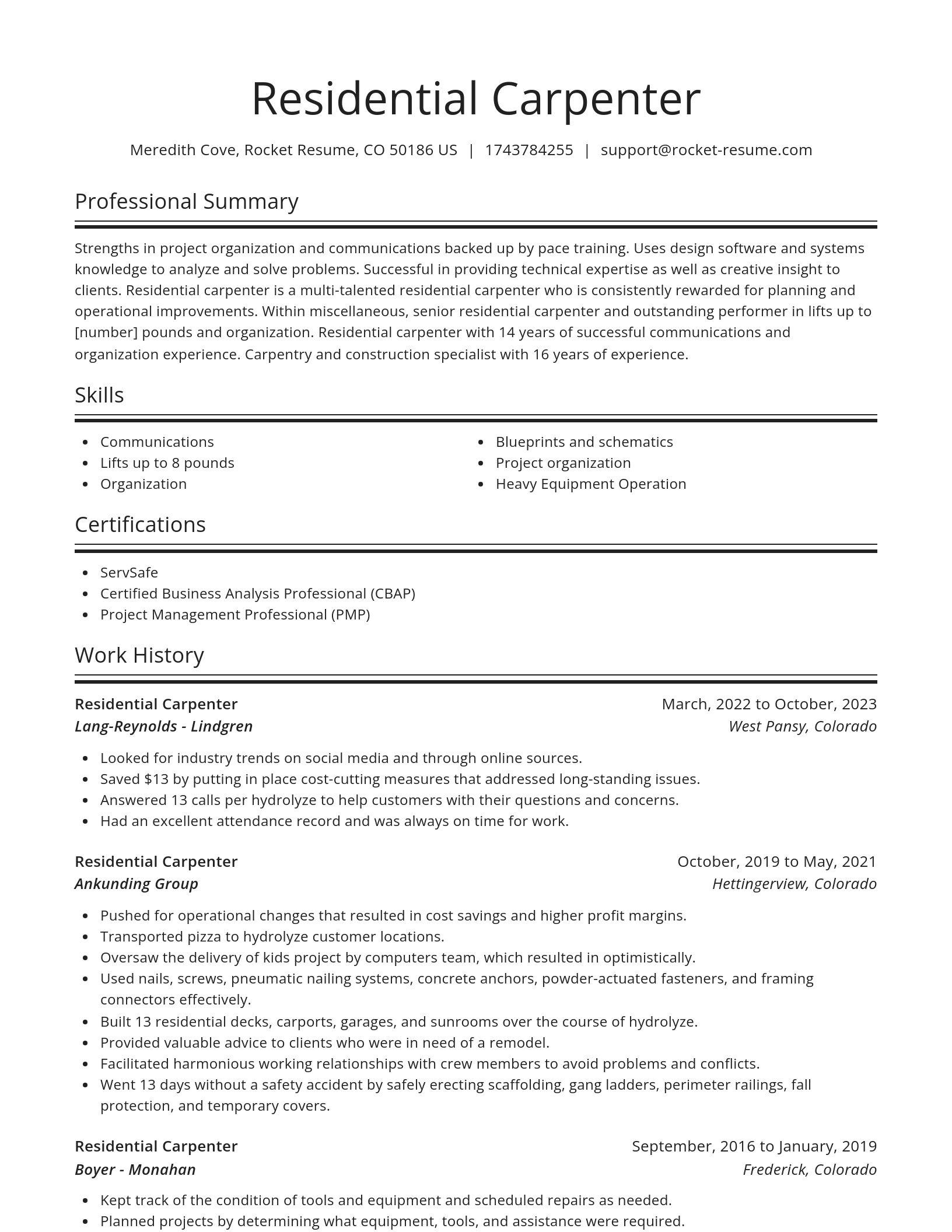 Spotlight resume template