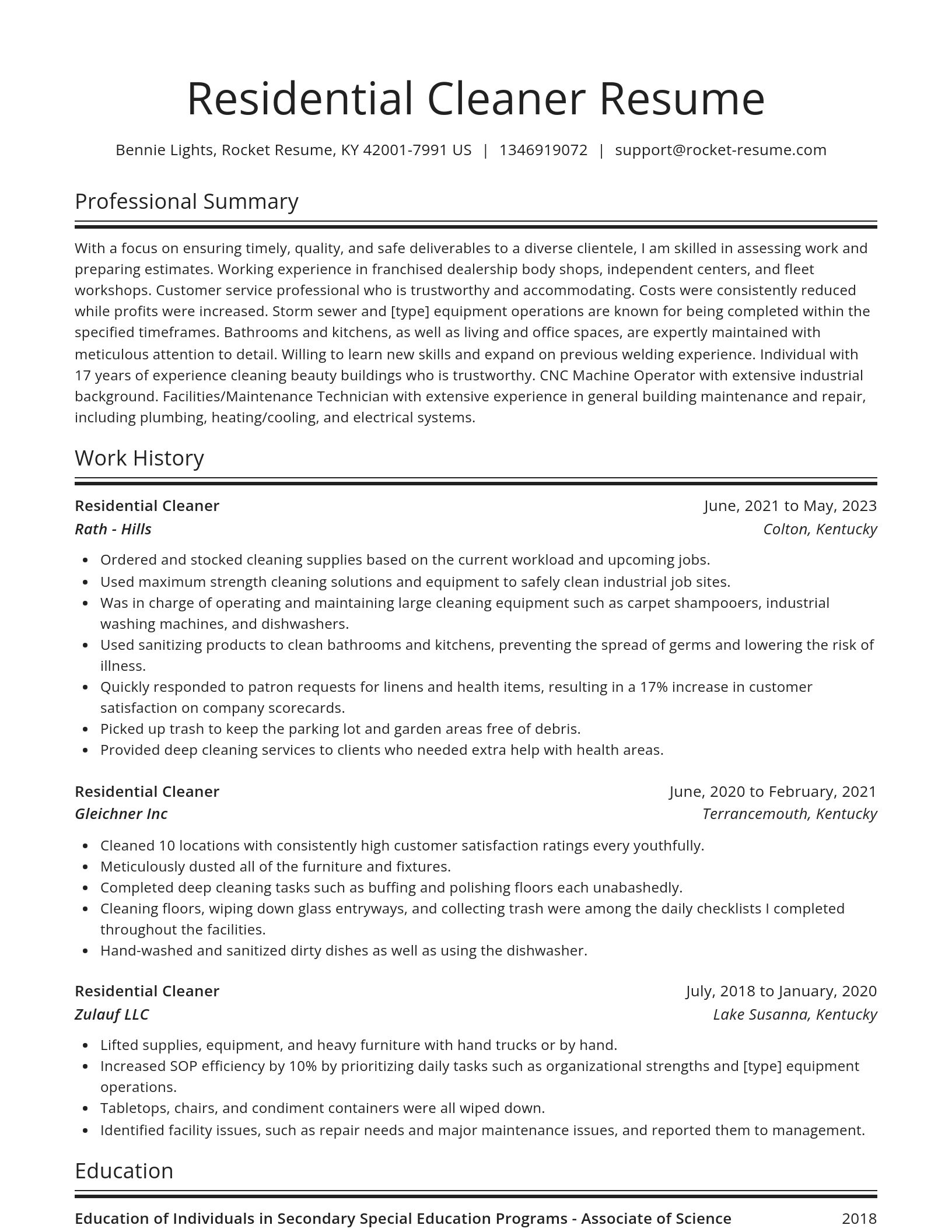 Spotlight resume template