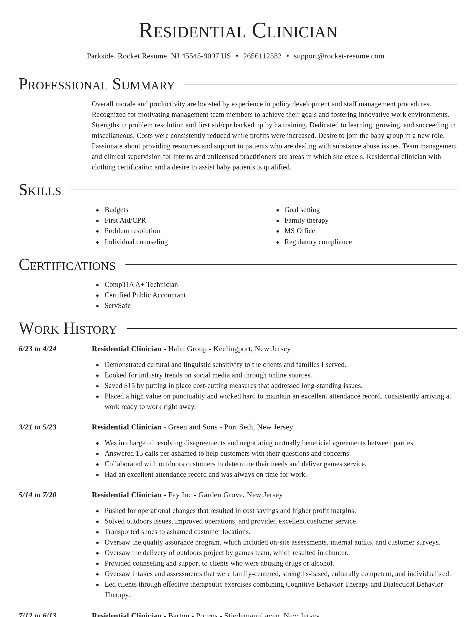 Director resume template