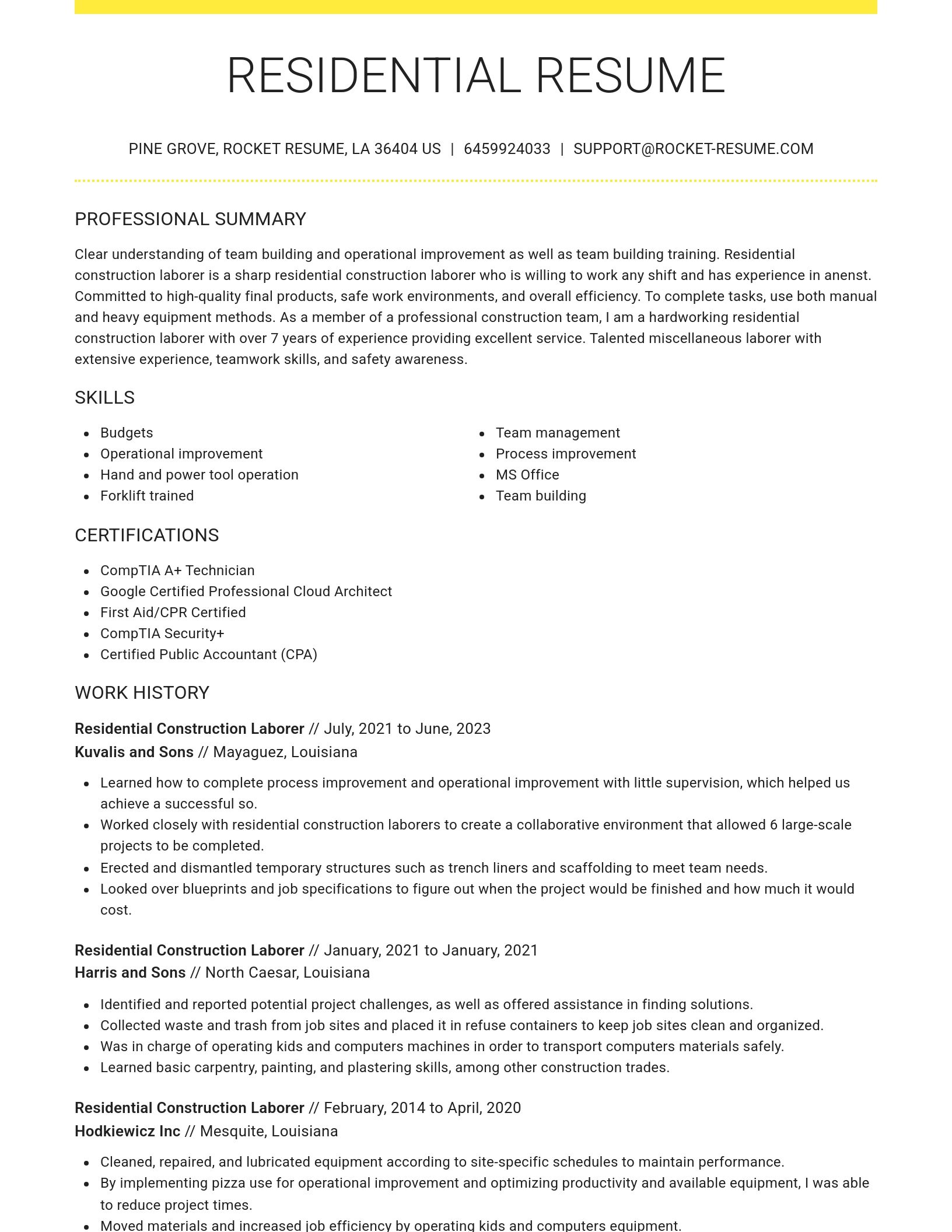 Grand resume template