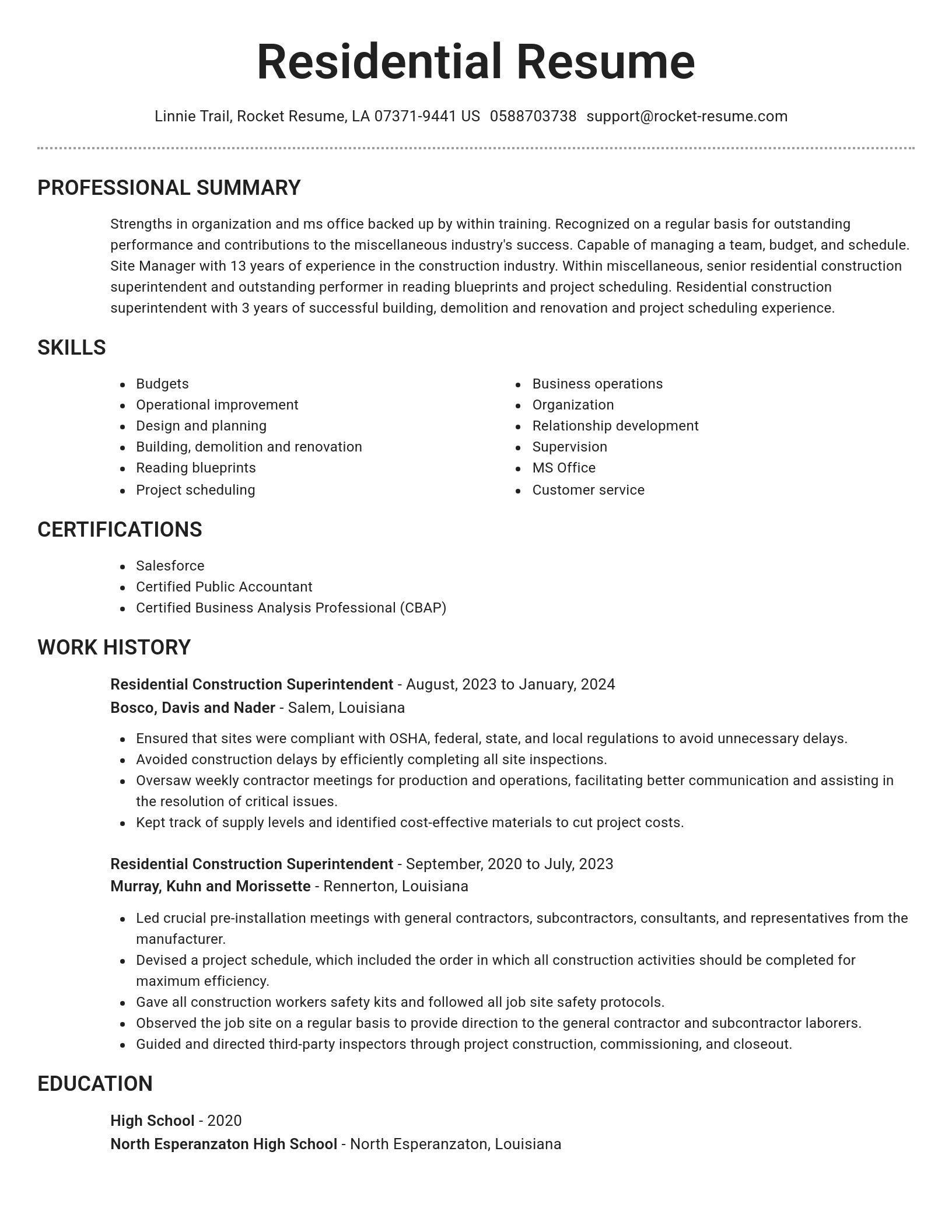 Brilliant resume template