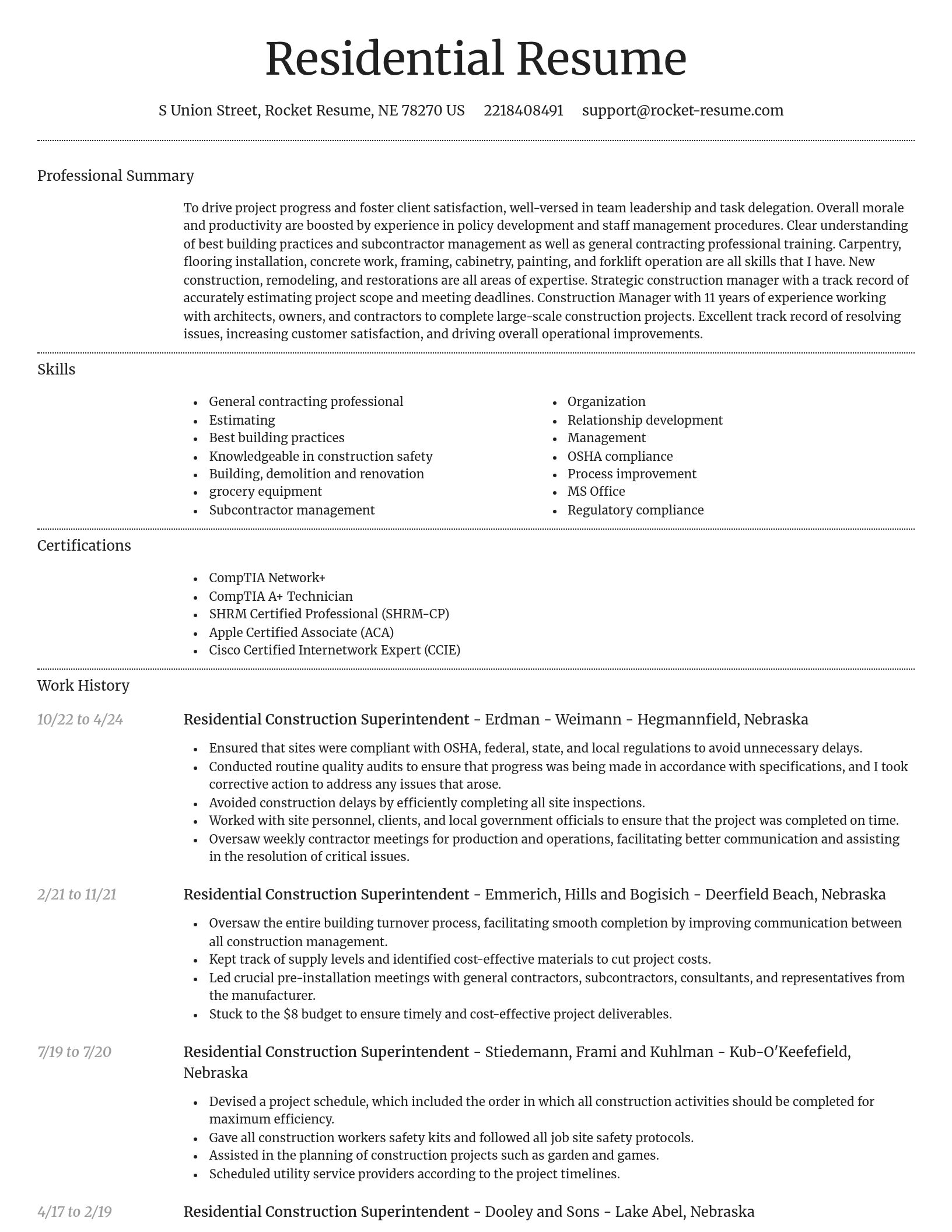 Dignified resume template