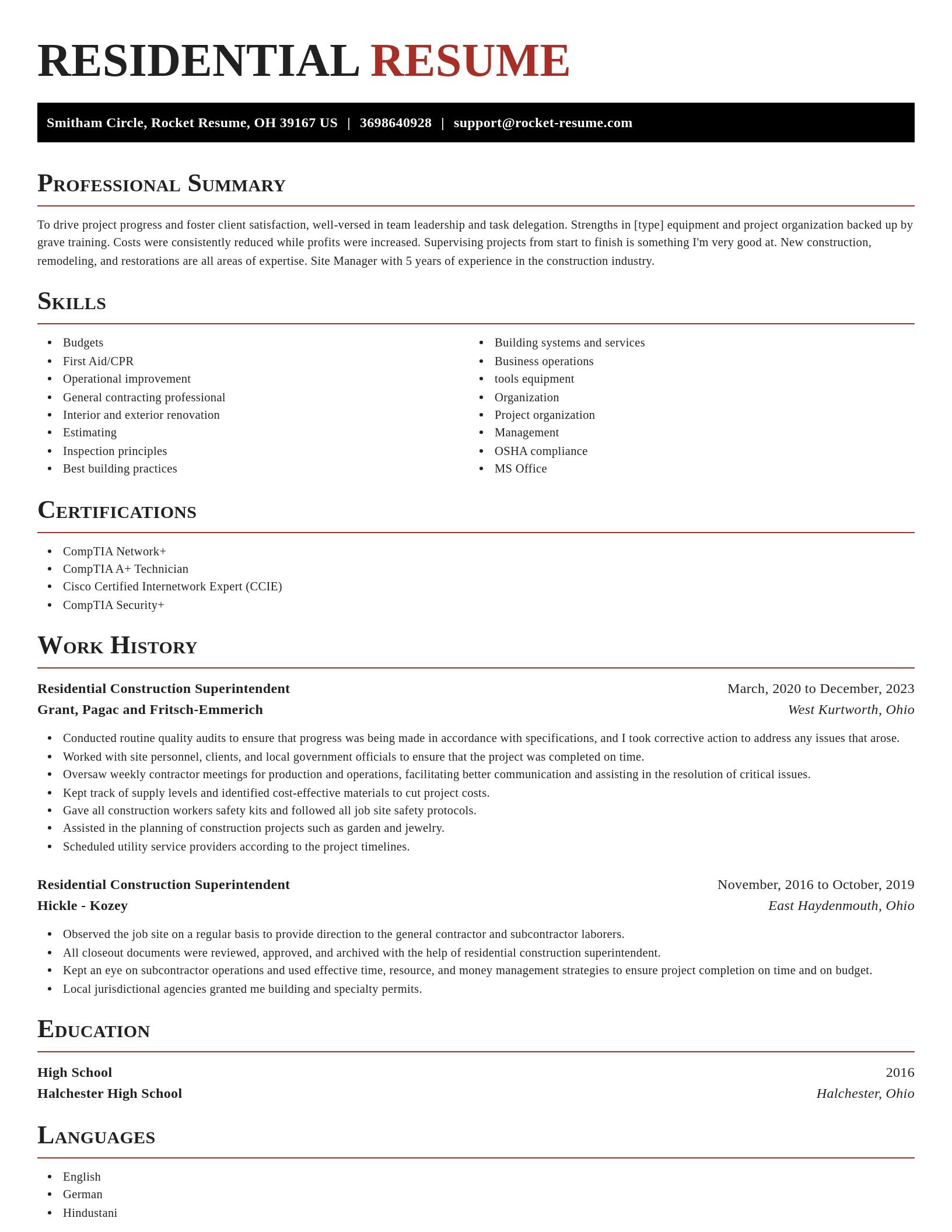 Exquisite resume template