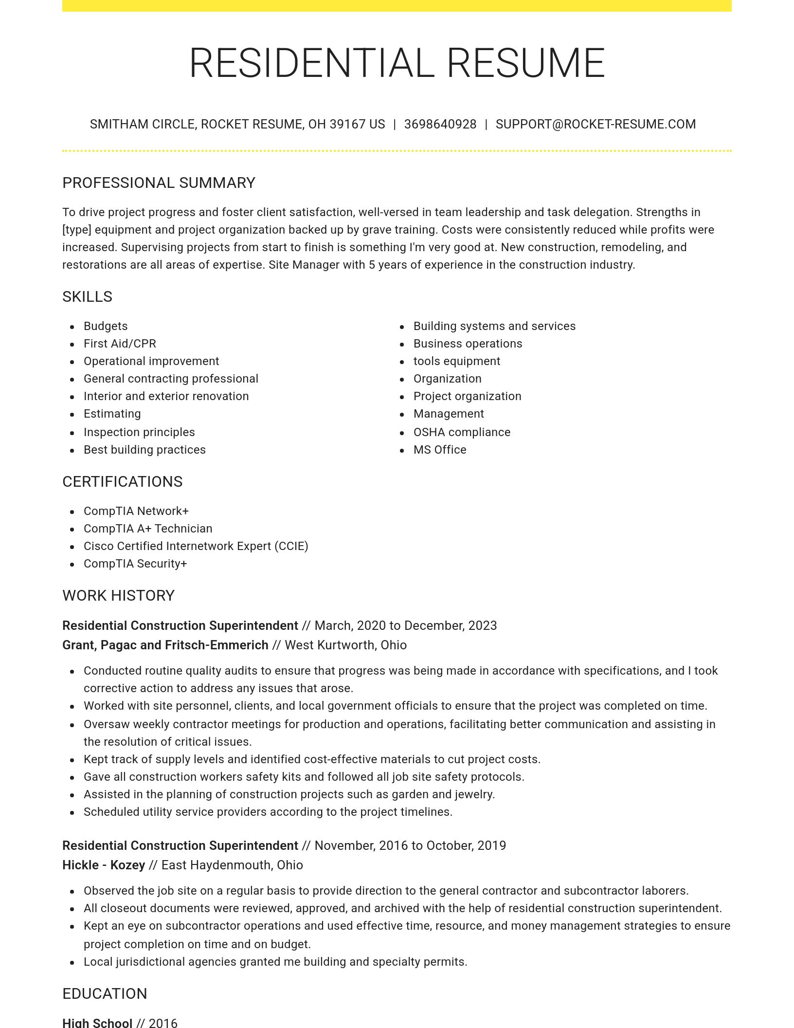 Grand resume template
