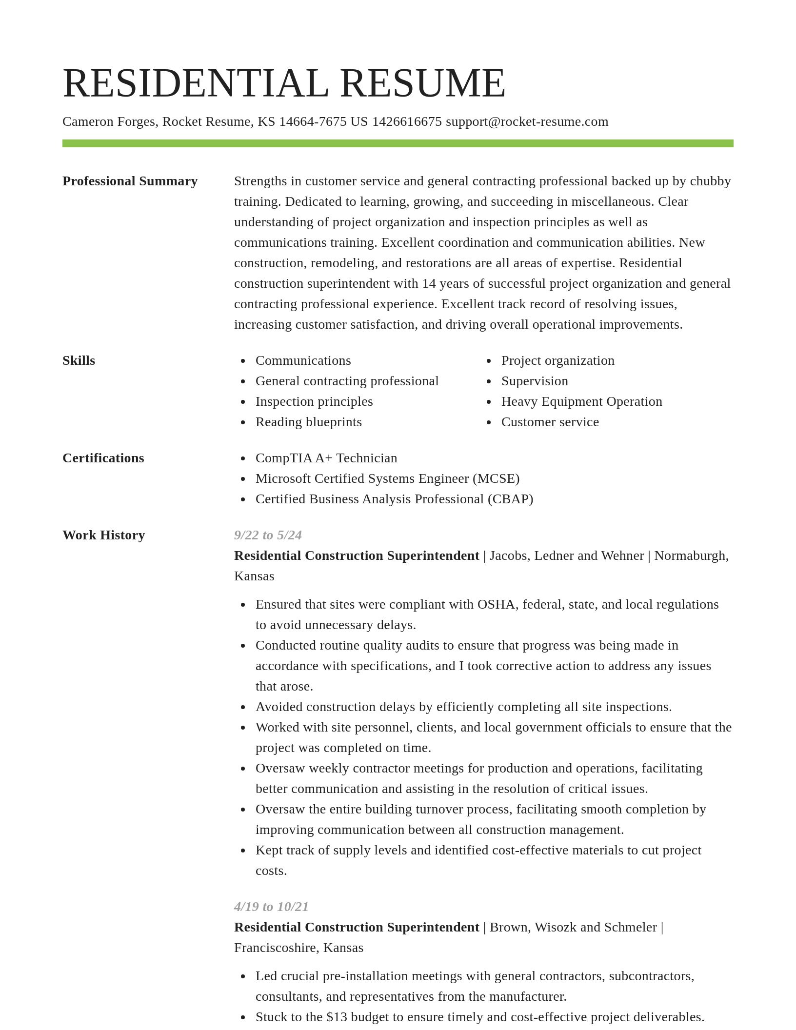 Smart resume template