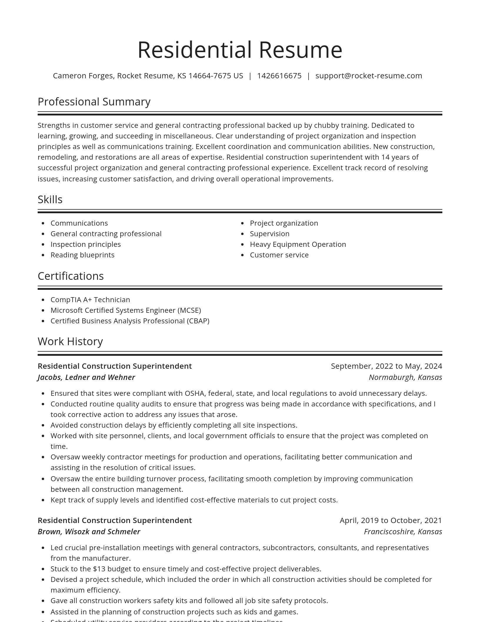 Spotlight resume template