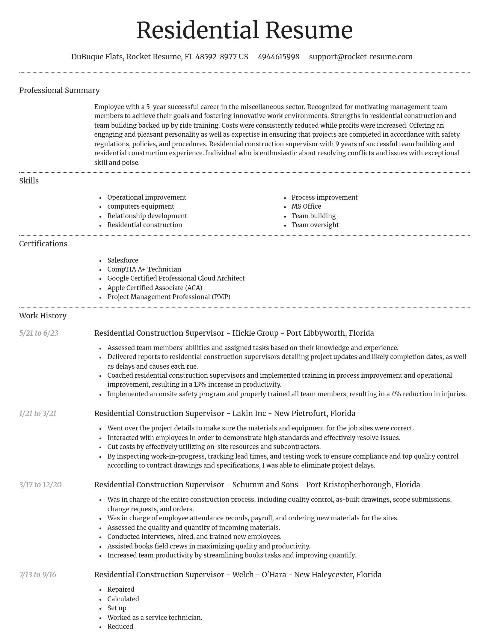 Dignified resume template