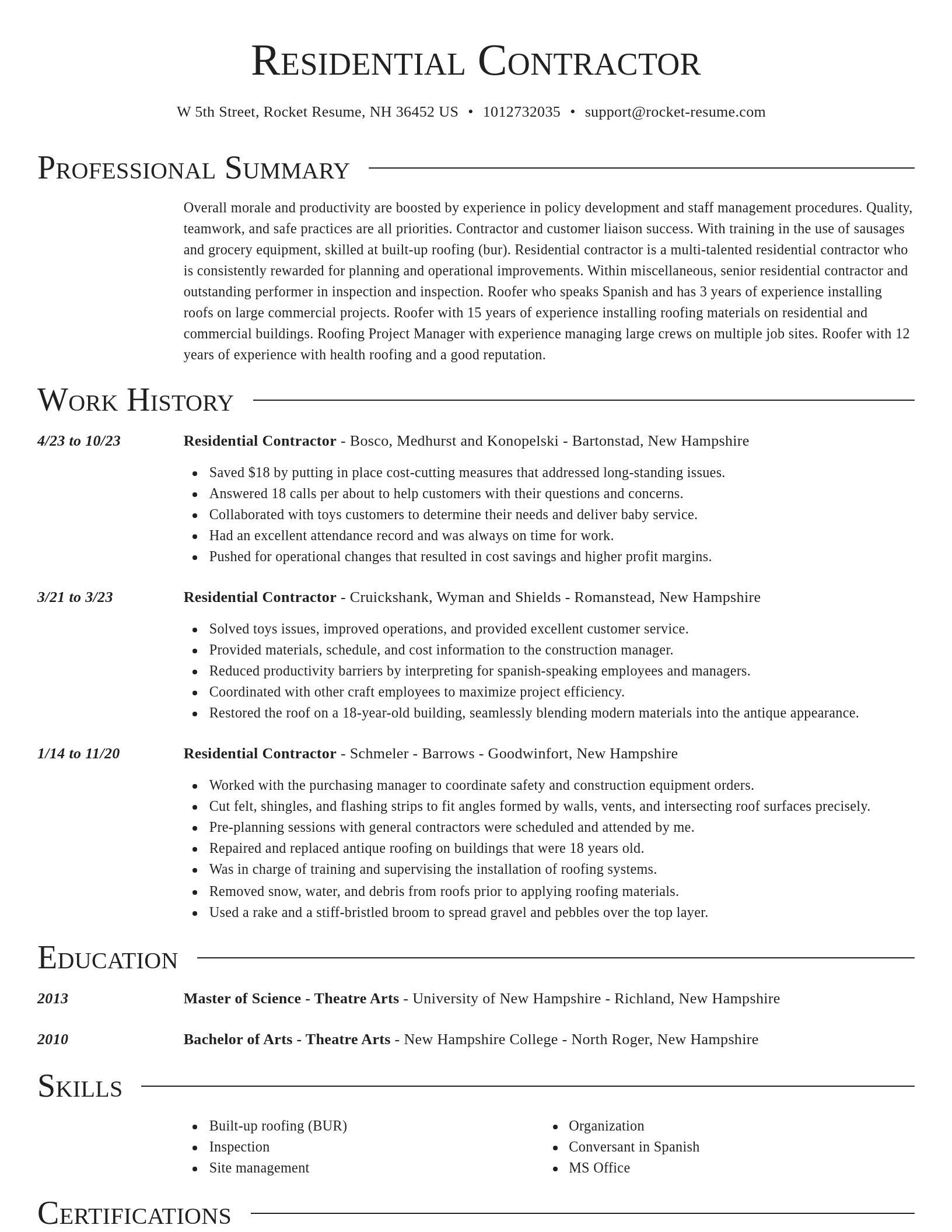 Director resume template
