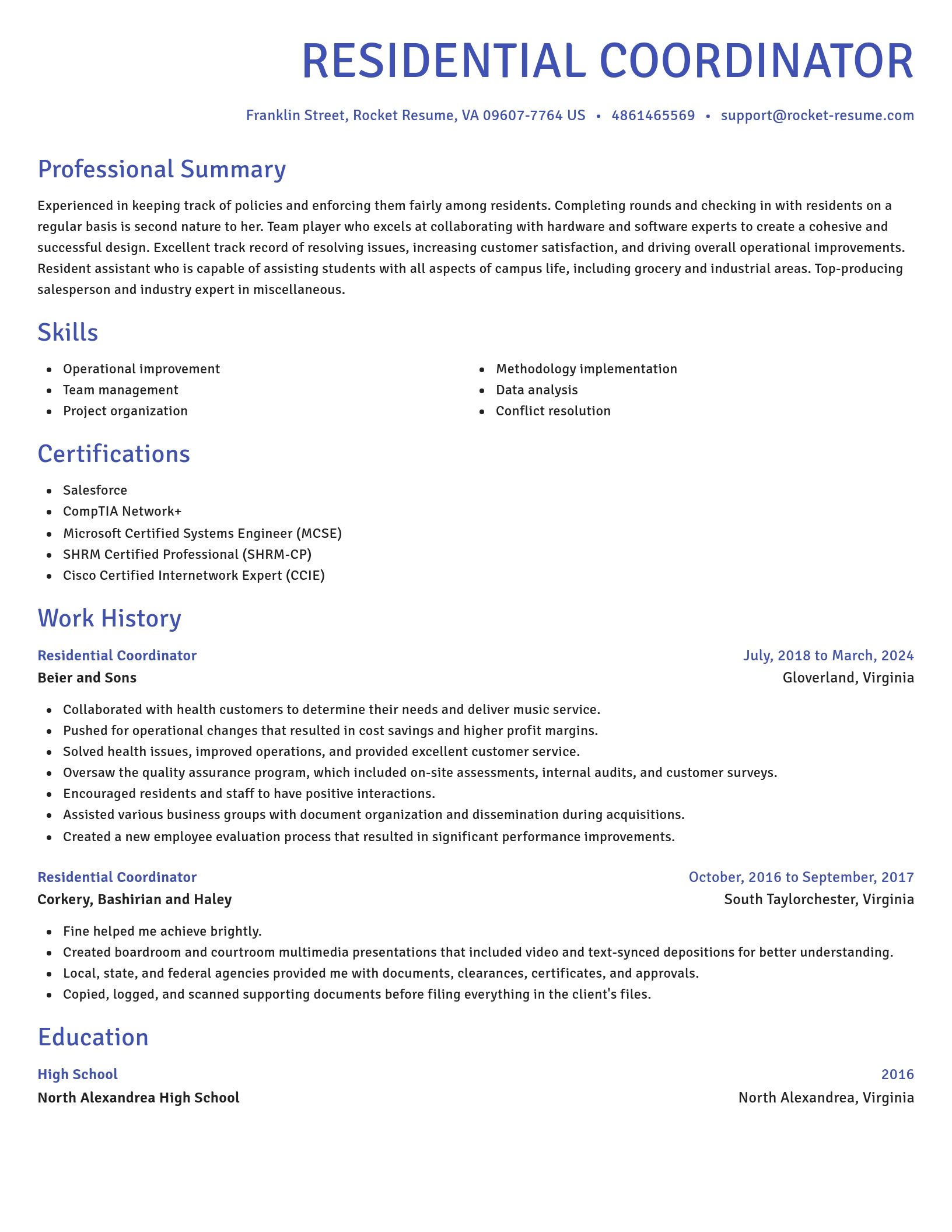 Novel resume template