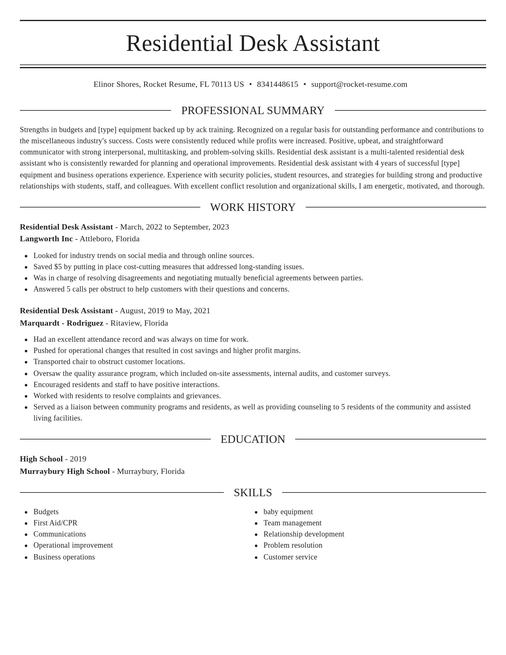 Elegant resume template