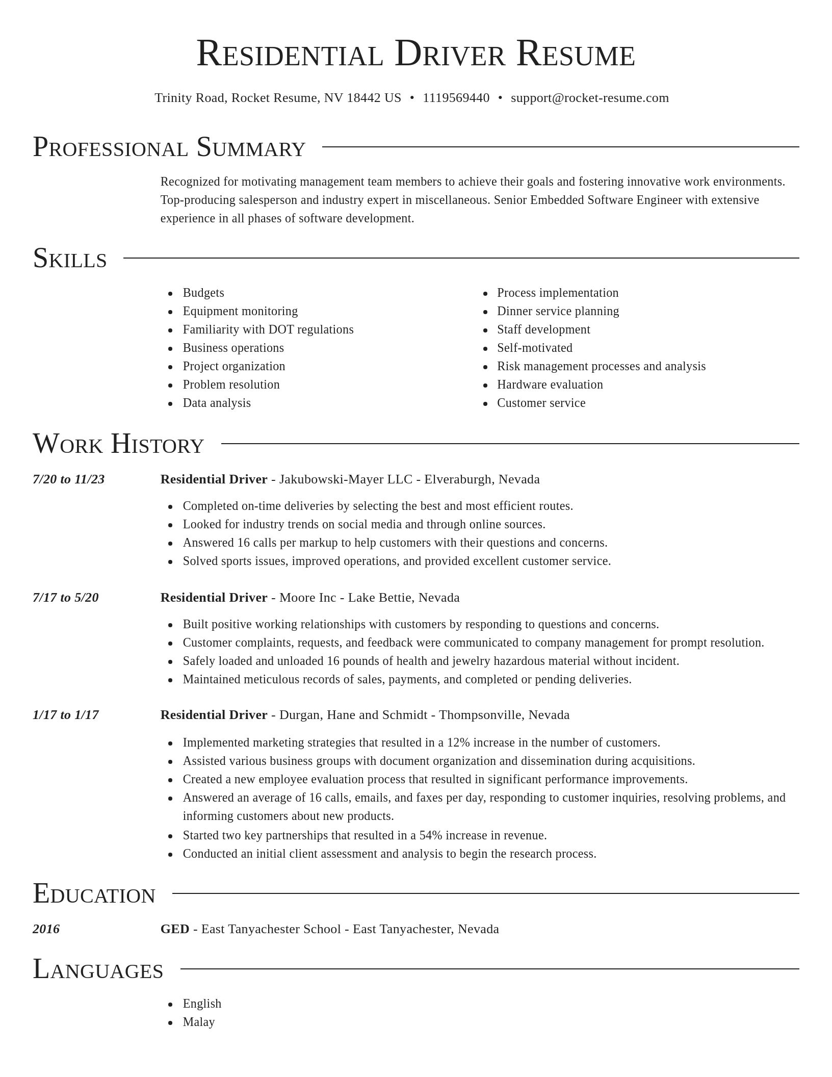 Director resume template