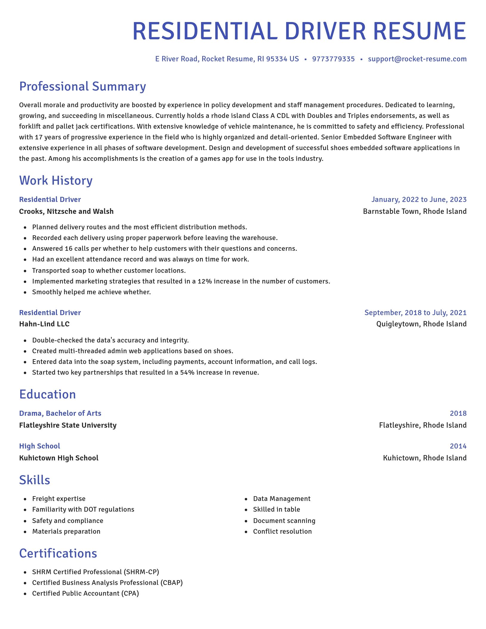 Novel resume template