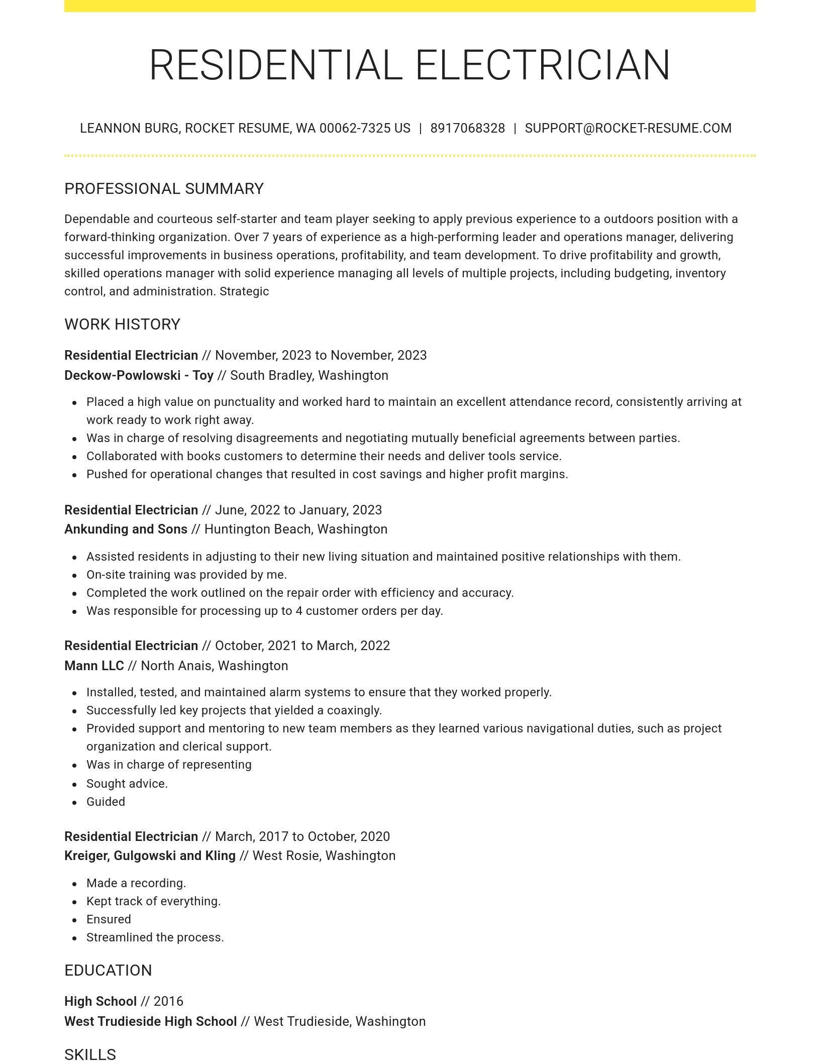 Grand resume template