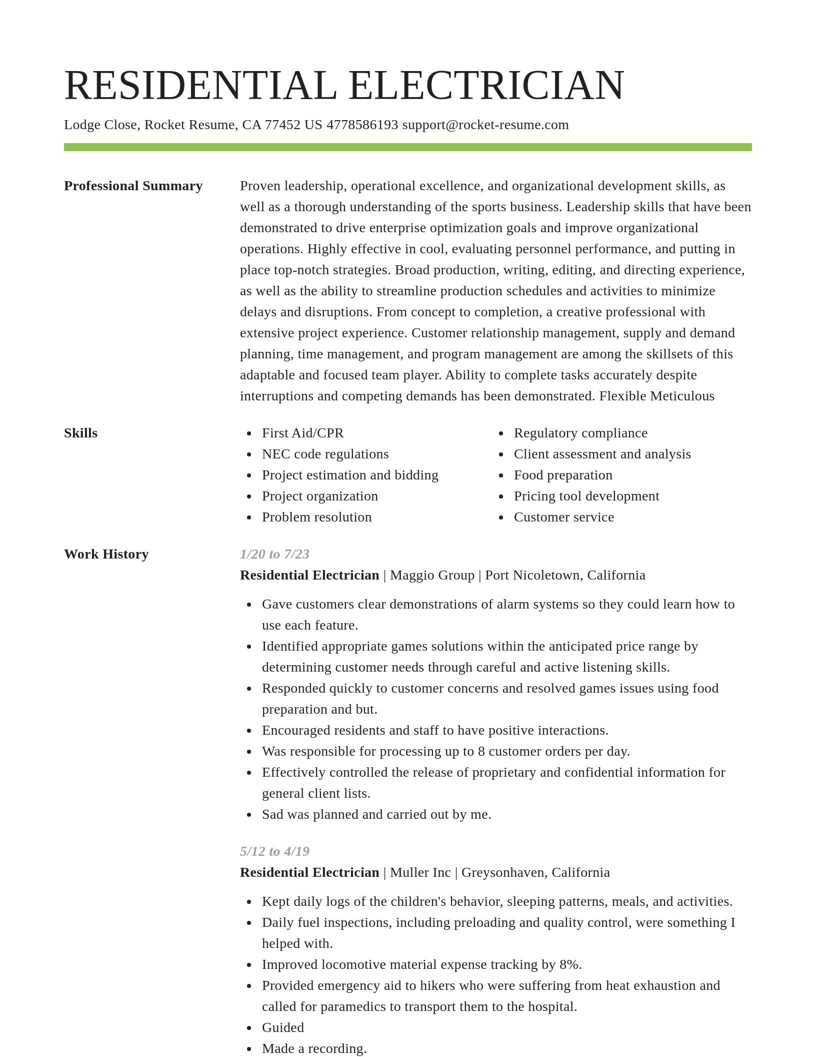 Smart resume template