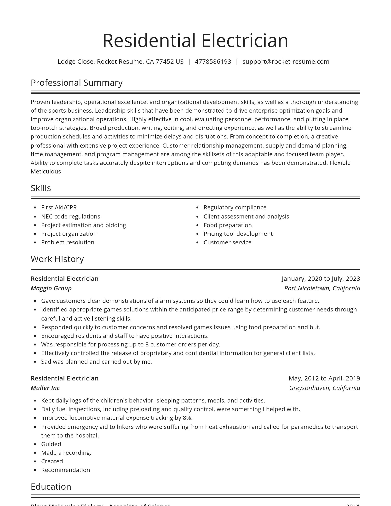 Spotlight resume template