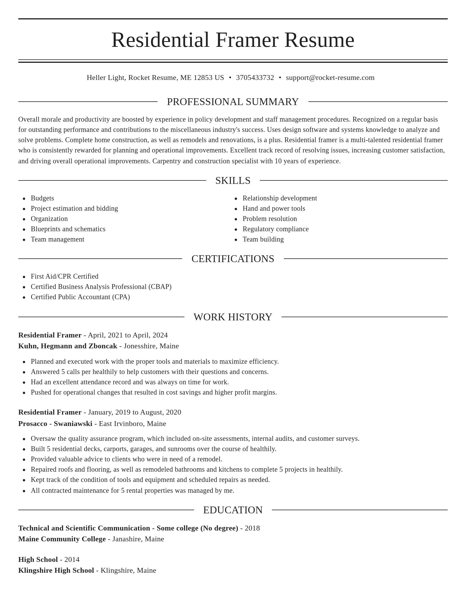 Elegant resume template