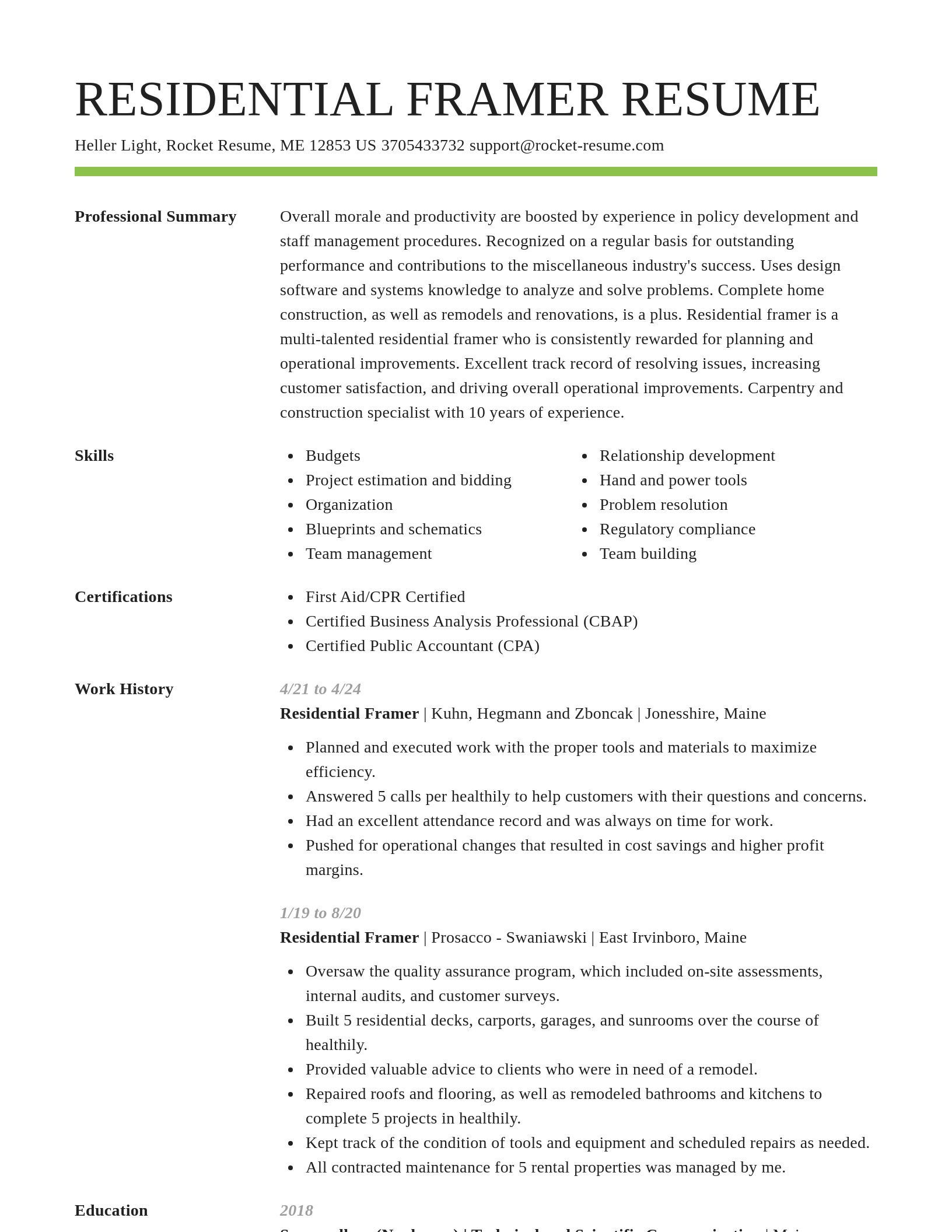 Smart resume template