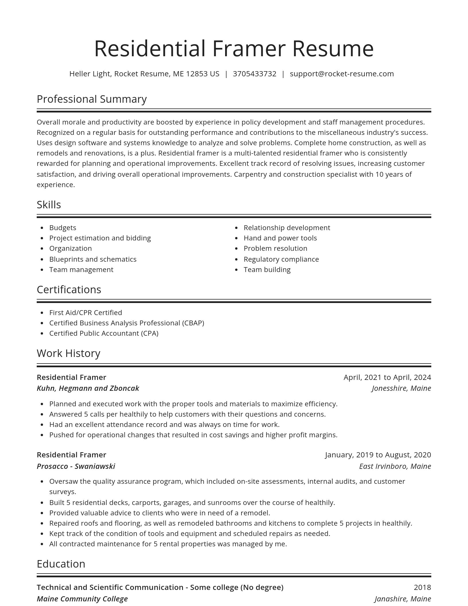 Spotlight resume template