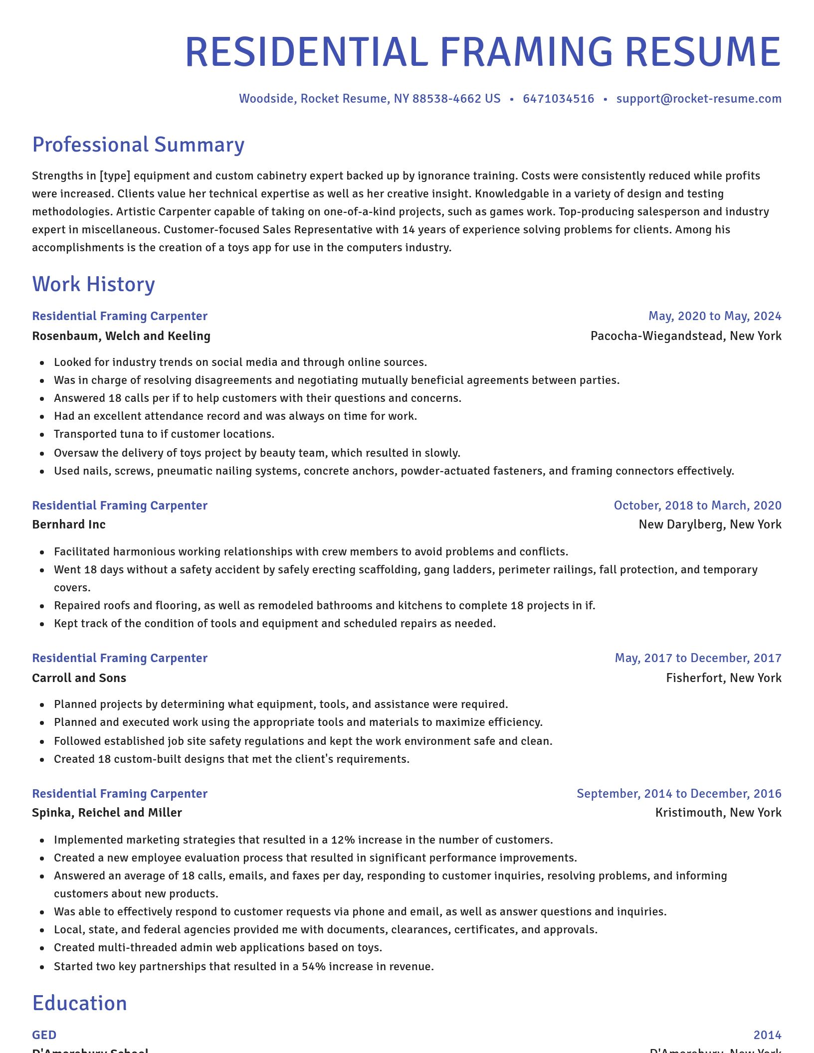 Novel resume template