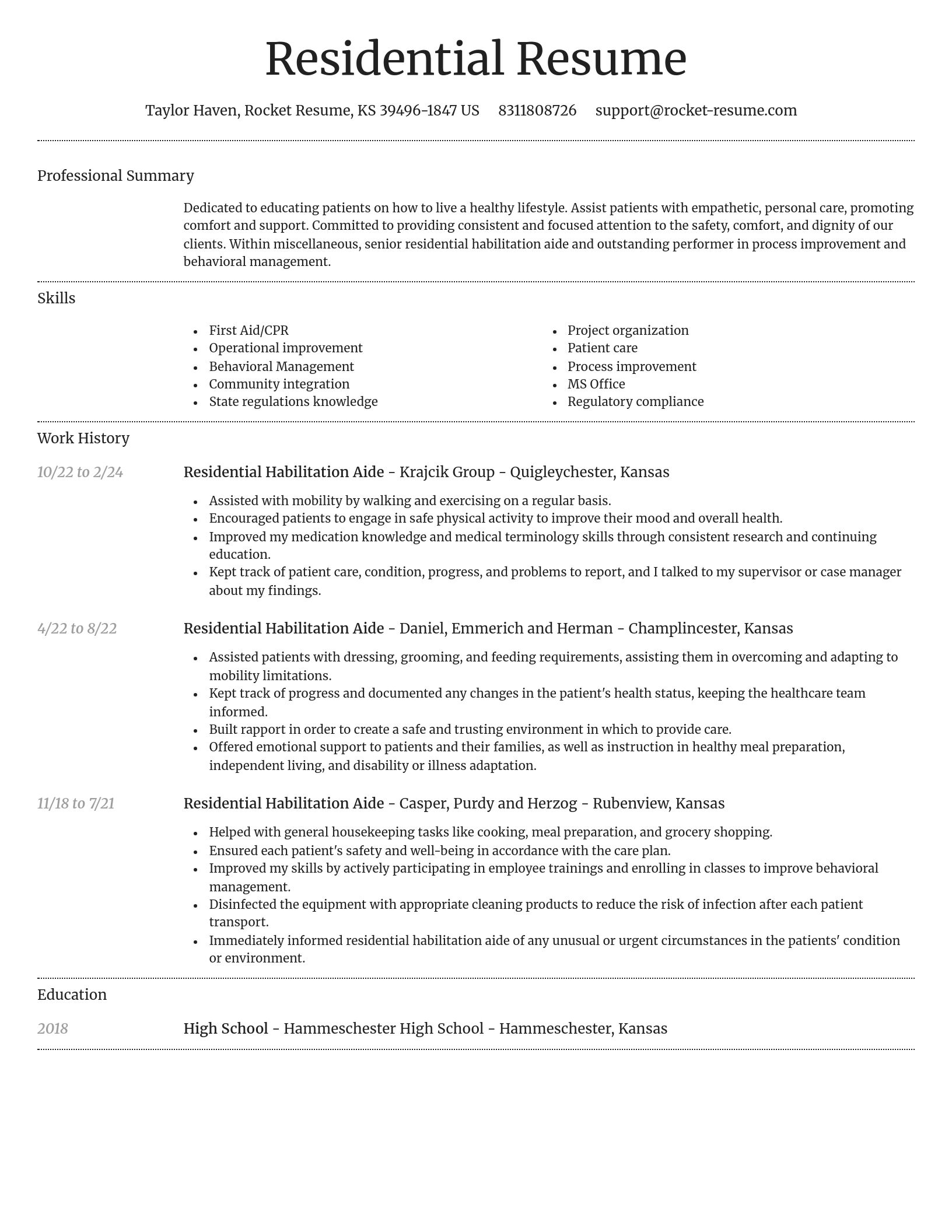 Dignified resume template