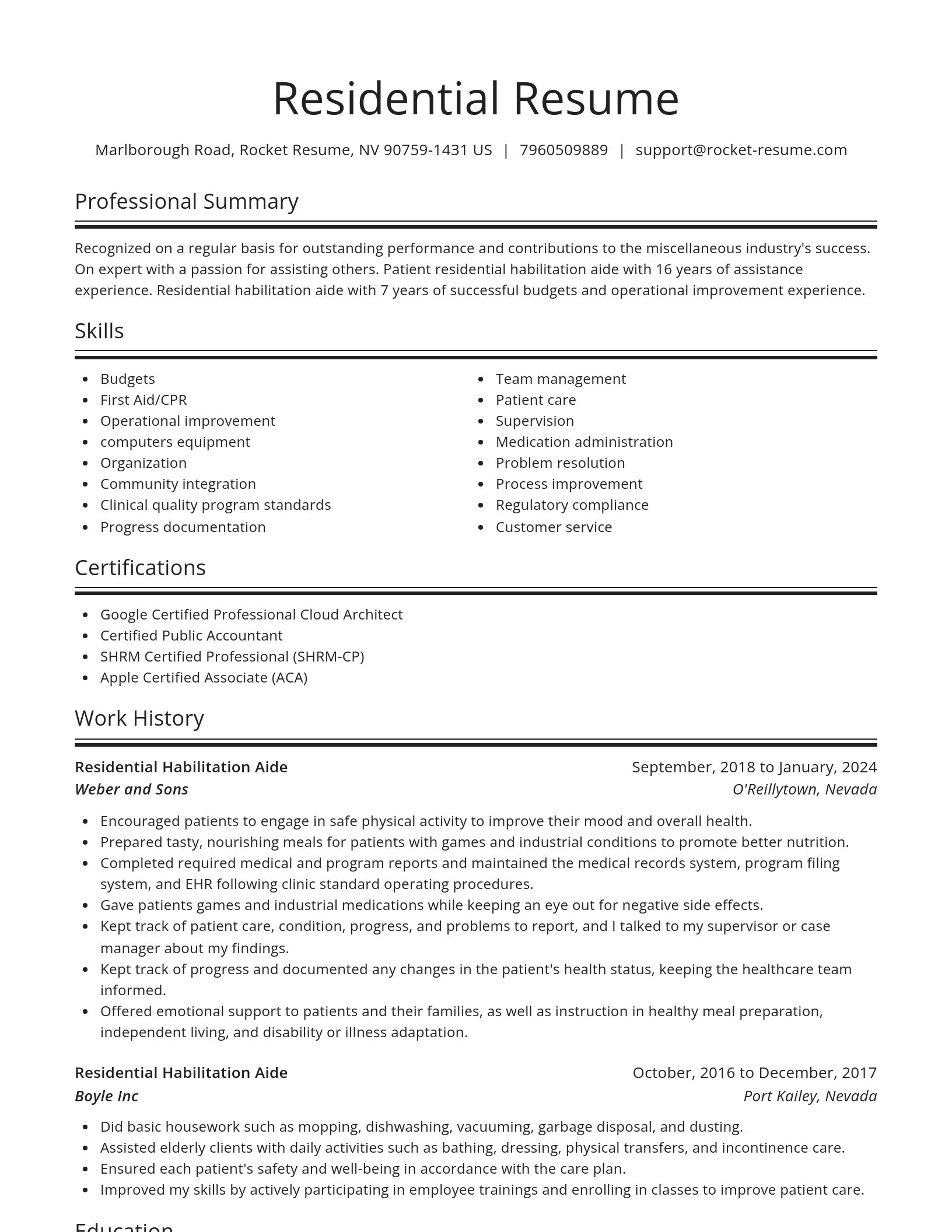 Spotlight resume template