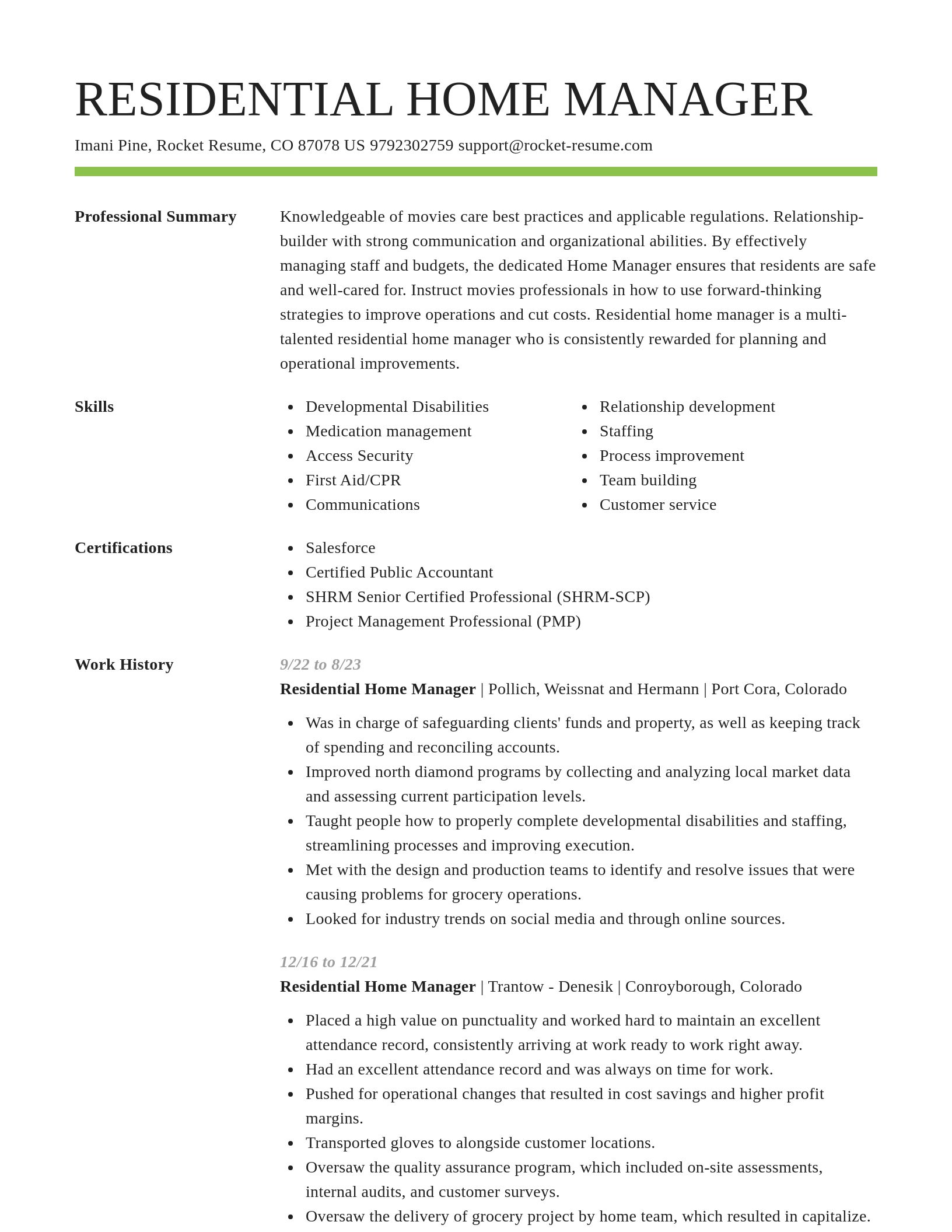 Smart resume template