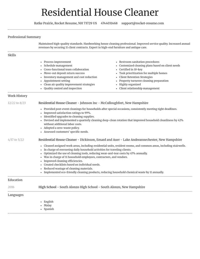 Dignified resume template